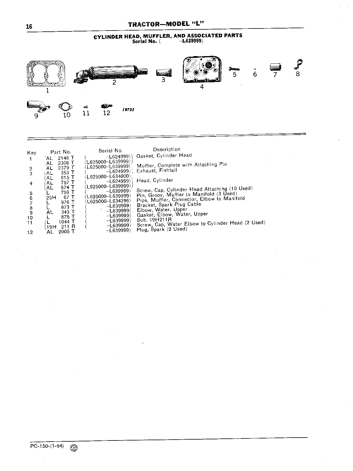 Cylinder Head, Muffler, and Associated Parts