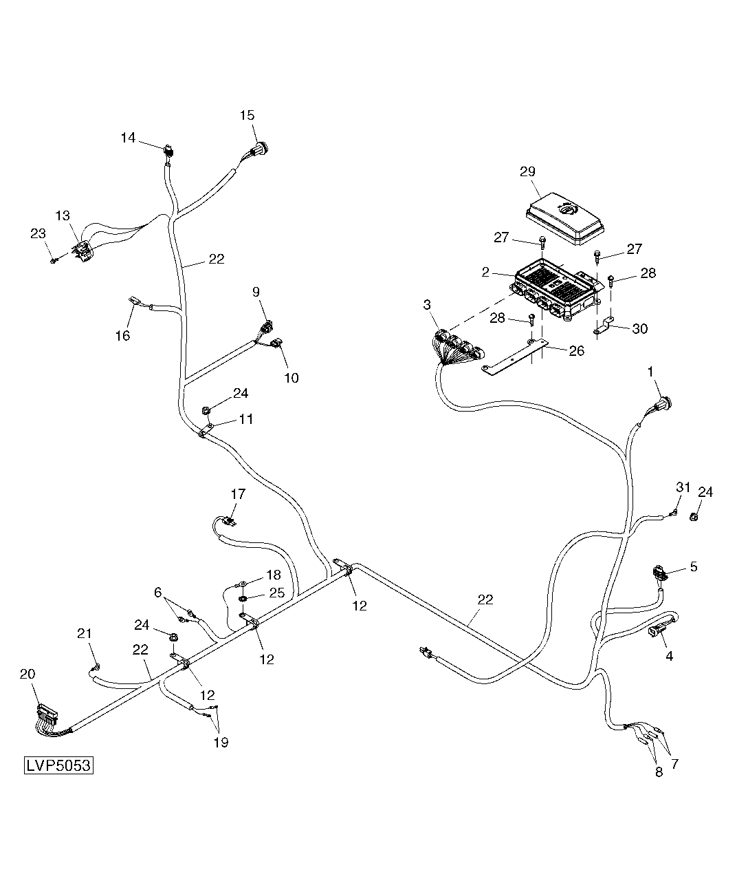 Wiring Harness (Rear) (Isolated Open Operator Station Platform) (420001 - )