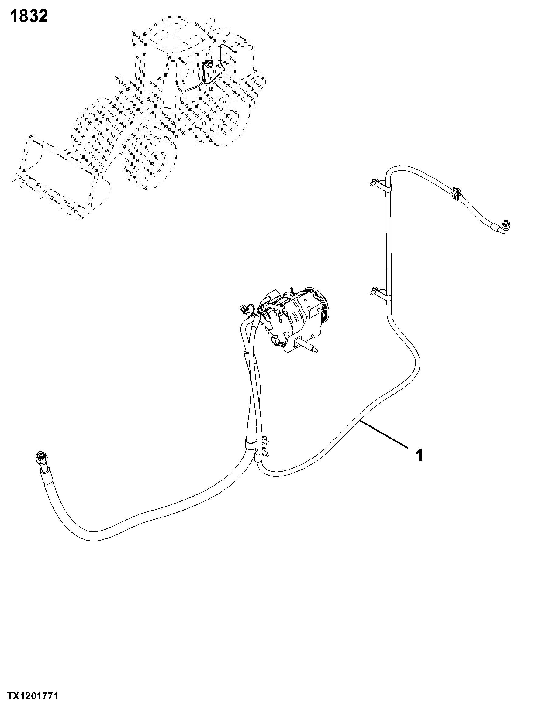 1832 Air Conditioning System Compressor and Drive