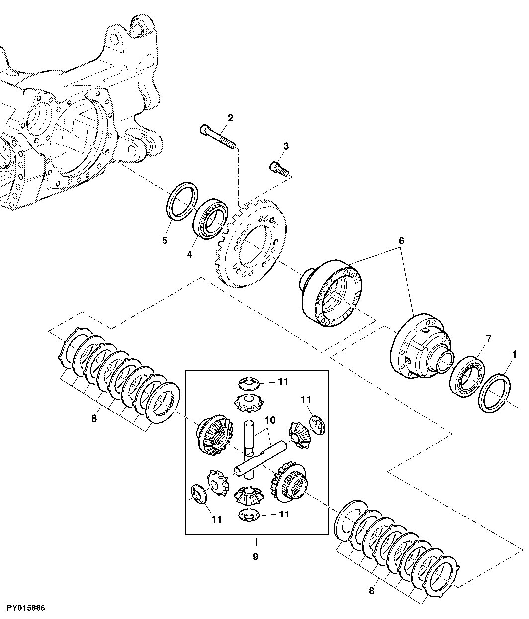 MULTIPLE DISK SELF-LOCK. DIFFERENTIAL, MFWD-AXLE 755, WITH TLS