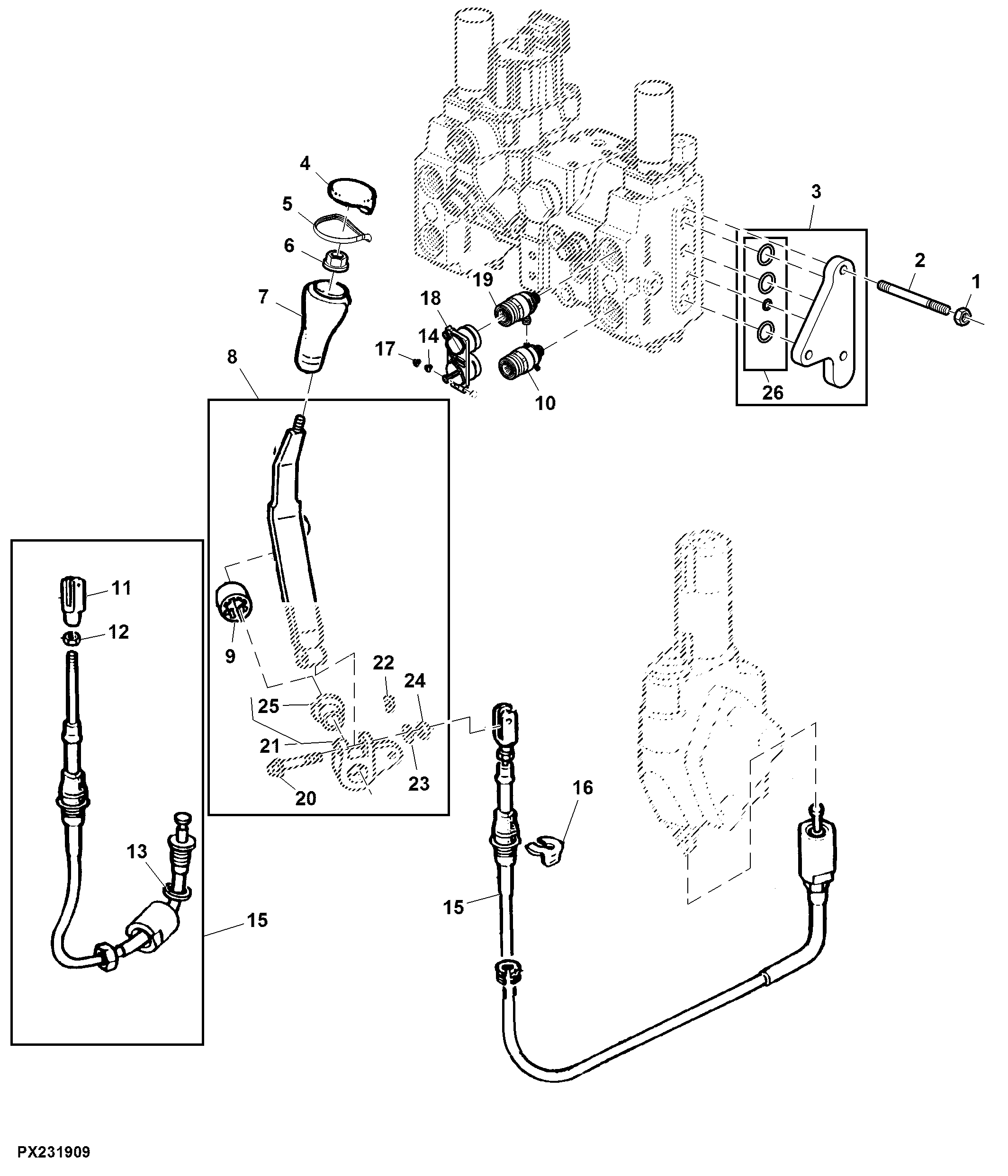 Selective Control Valve, Control Linkage, 3A