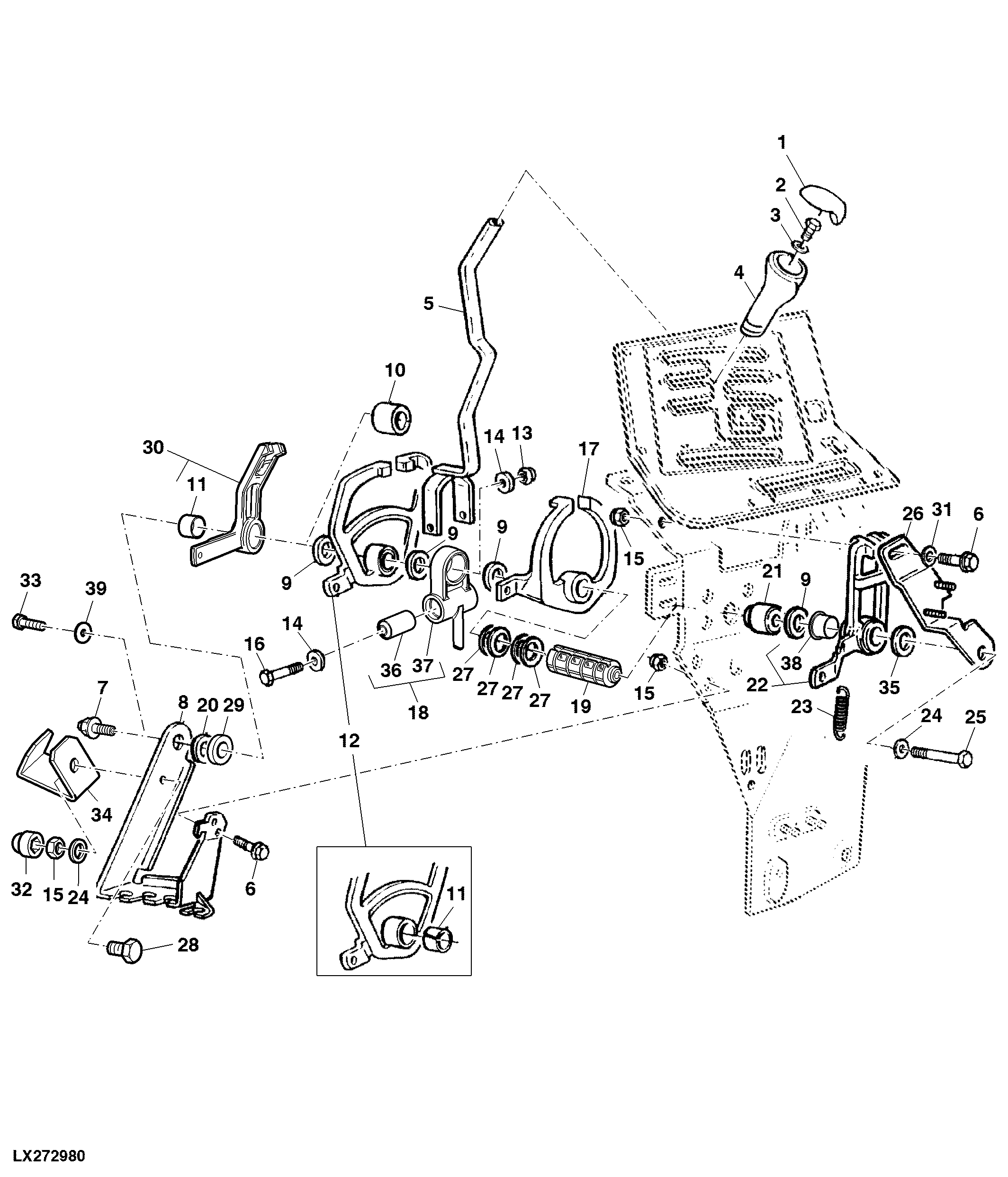 RANGE SHIFTING (POWRQUAD WITH REVERSER CONTROL AT STEERING COLUMN)