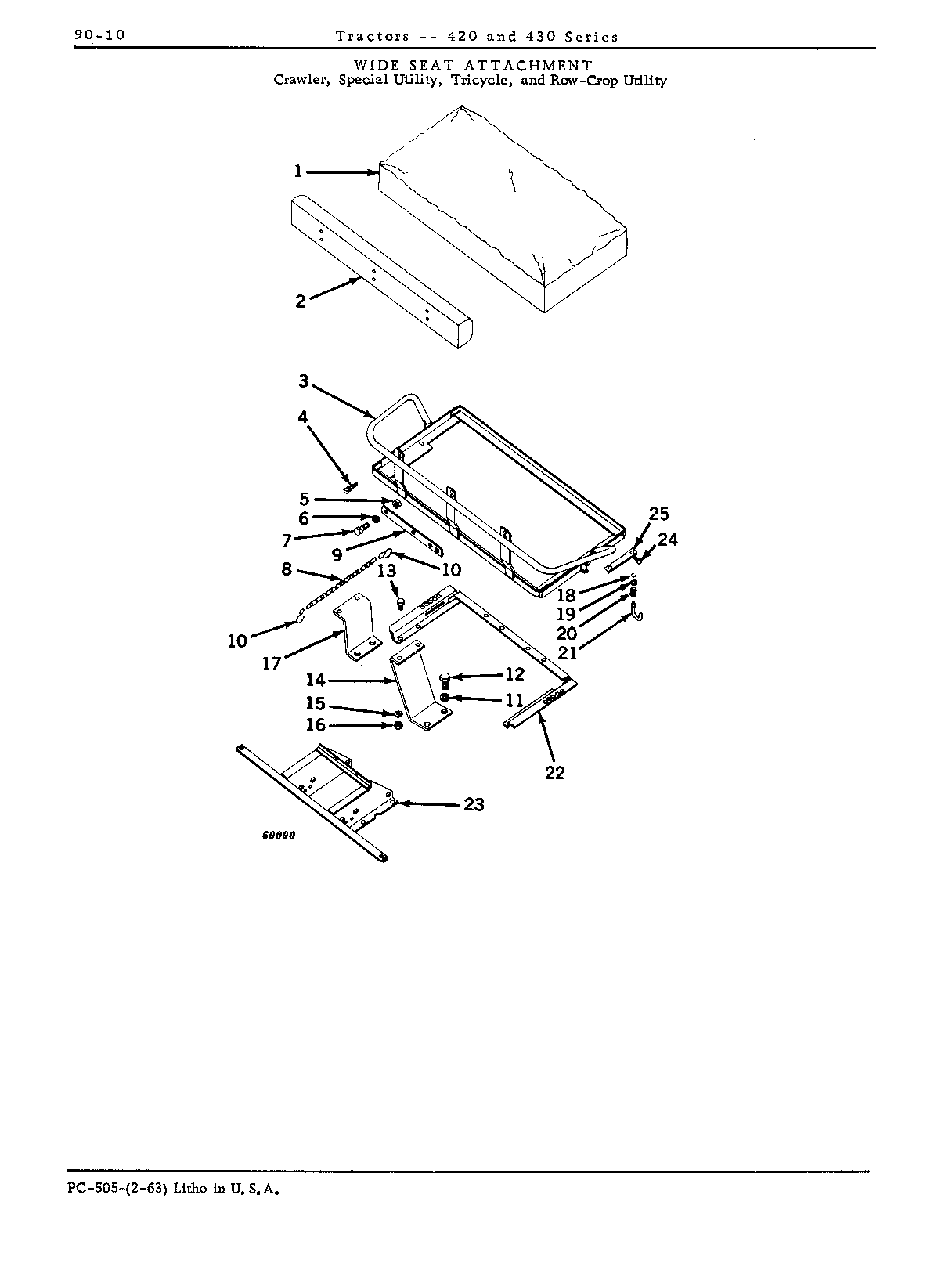 Frame, seat, wide (C, I, T, and W)