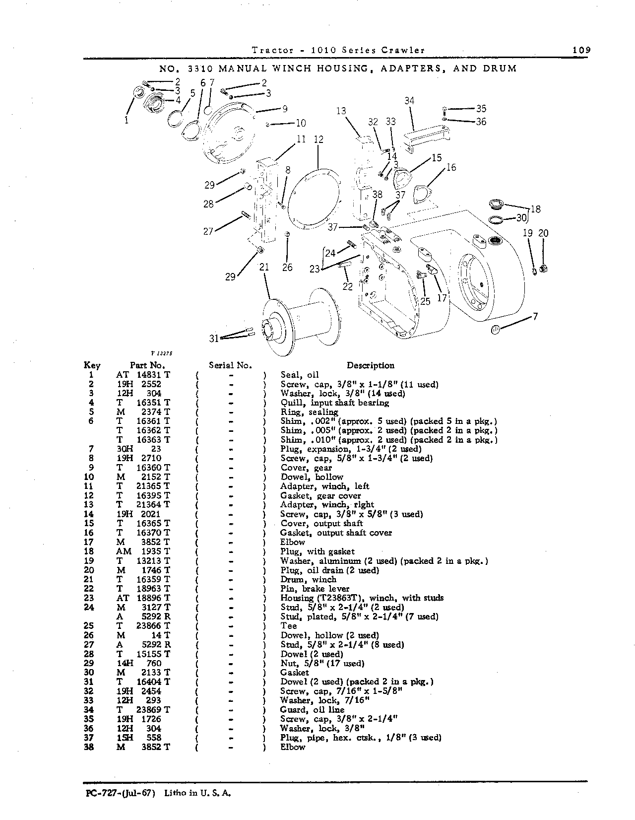 Brake rod, winch (Continued)