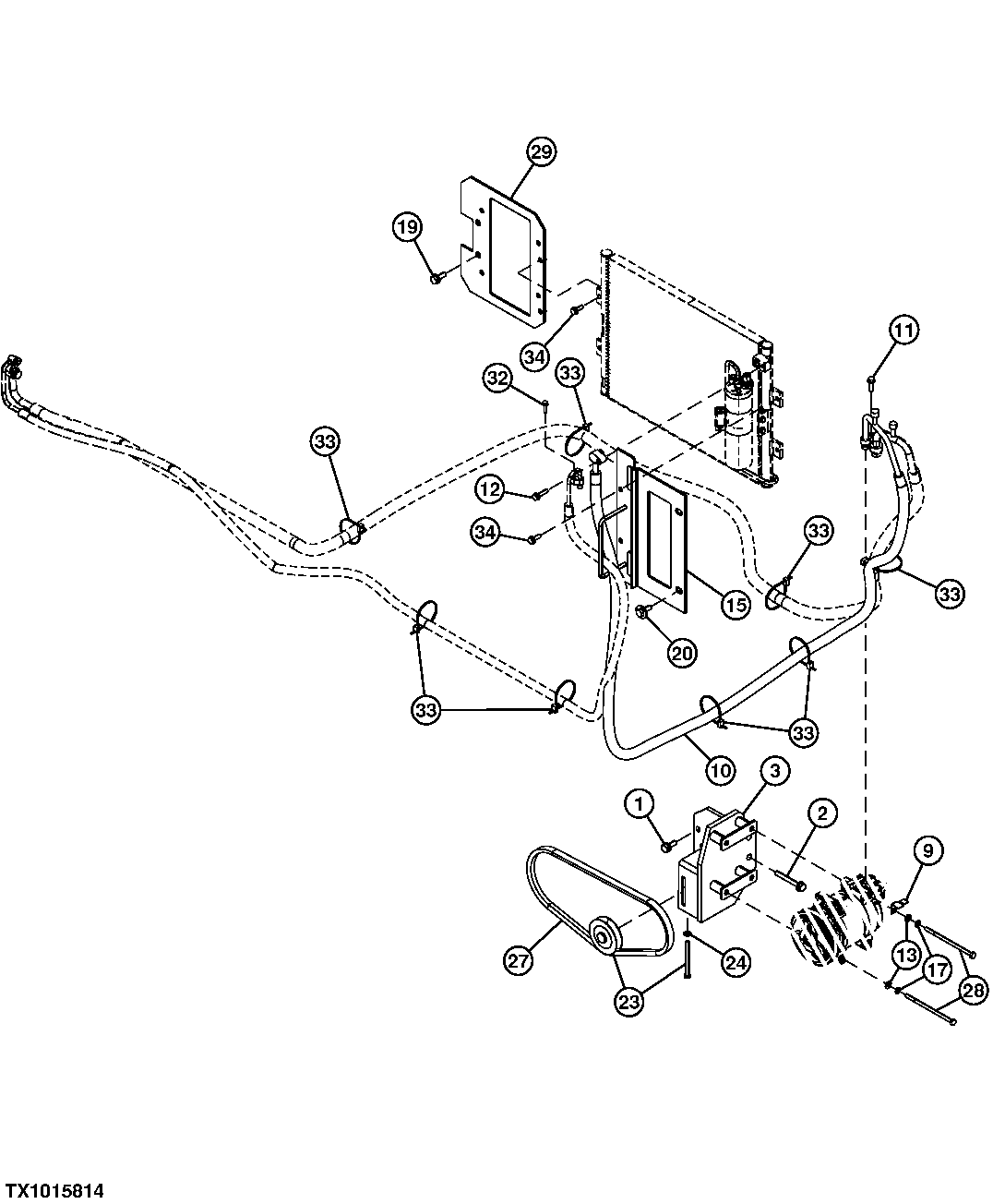 Air Conditioner Refrigerant Hose and Compressor Belt