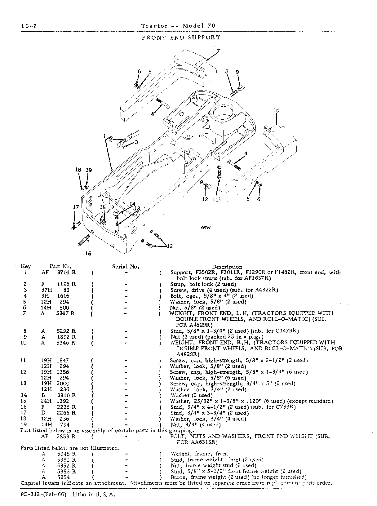 Section 10-Front End Support, Engine, and Transmission Case (Continued)