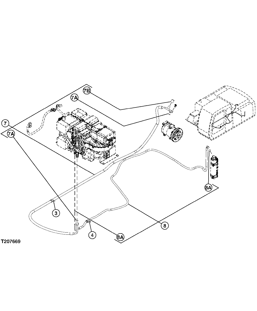 REFRIDGERANT HOSES (HVAC UNIT TO COMPRESSOR AND RECEIVER/DRYER)