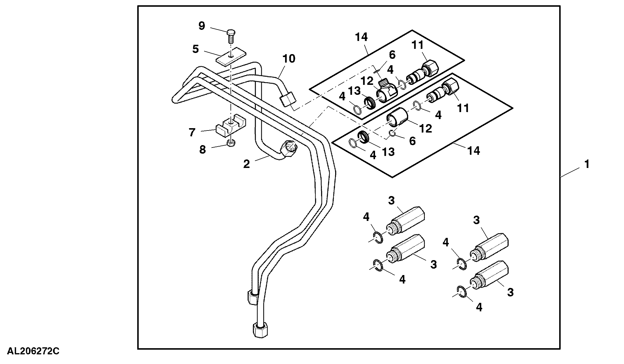Attachment, Conversion Kit, Front Hitch Oil Lines