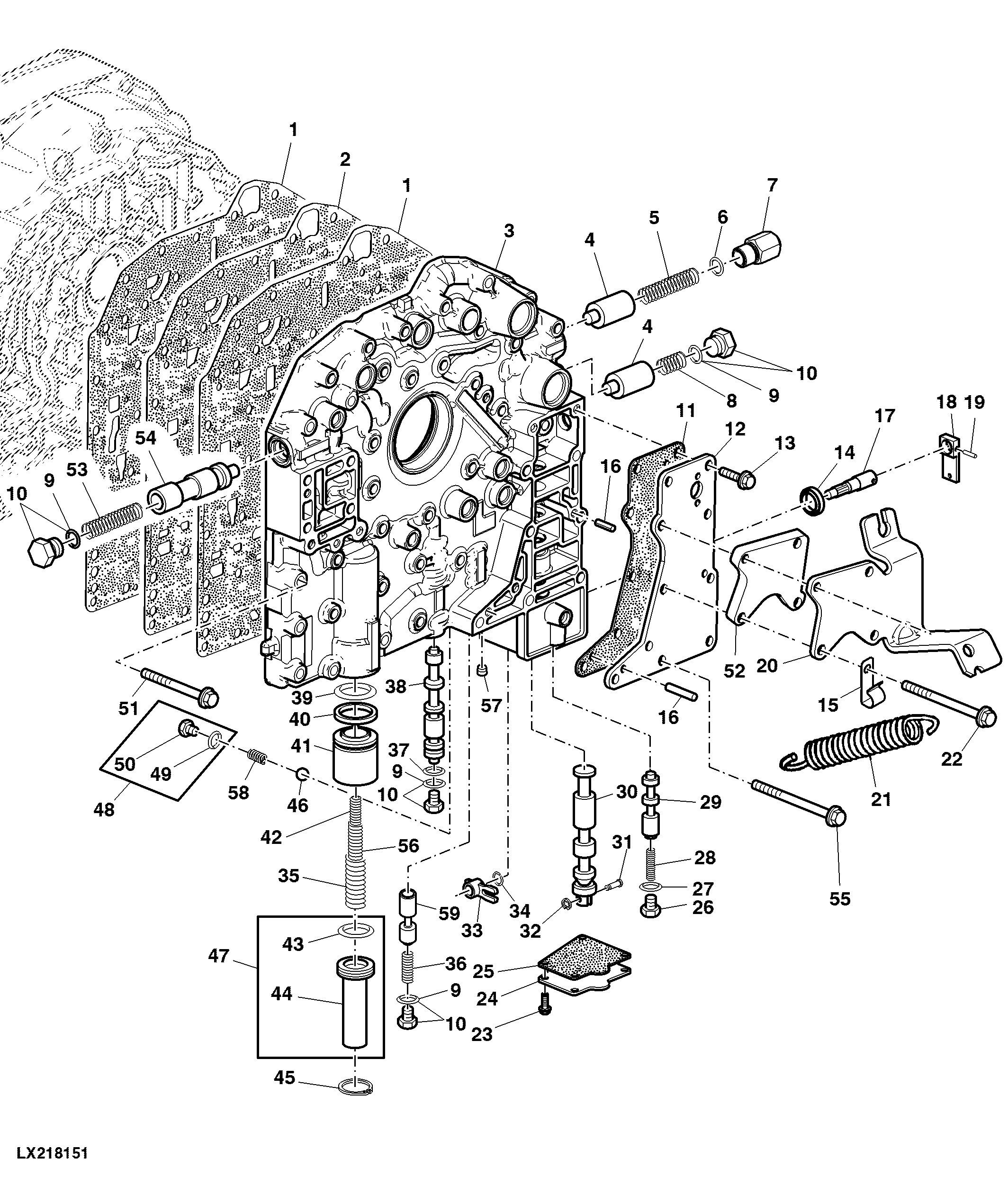 Front Cover and Valves with Mechanical Reverser Control