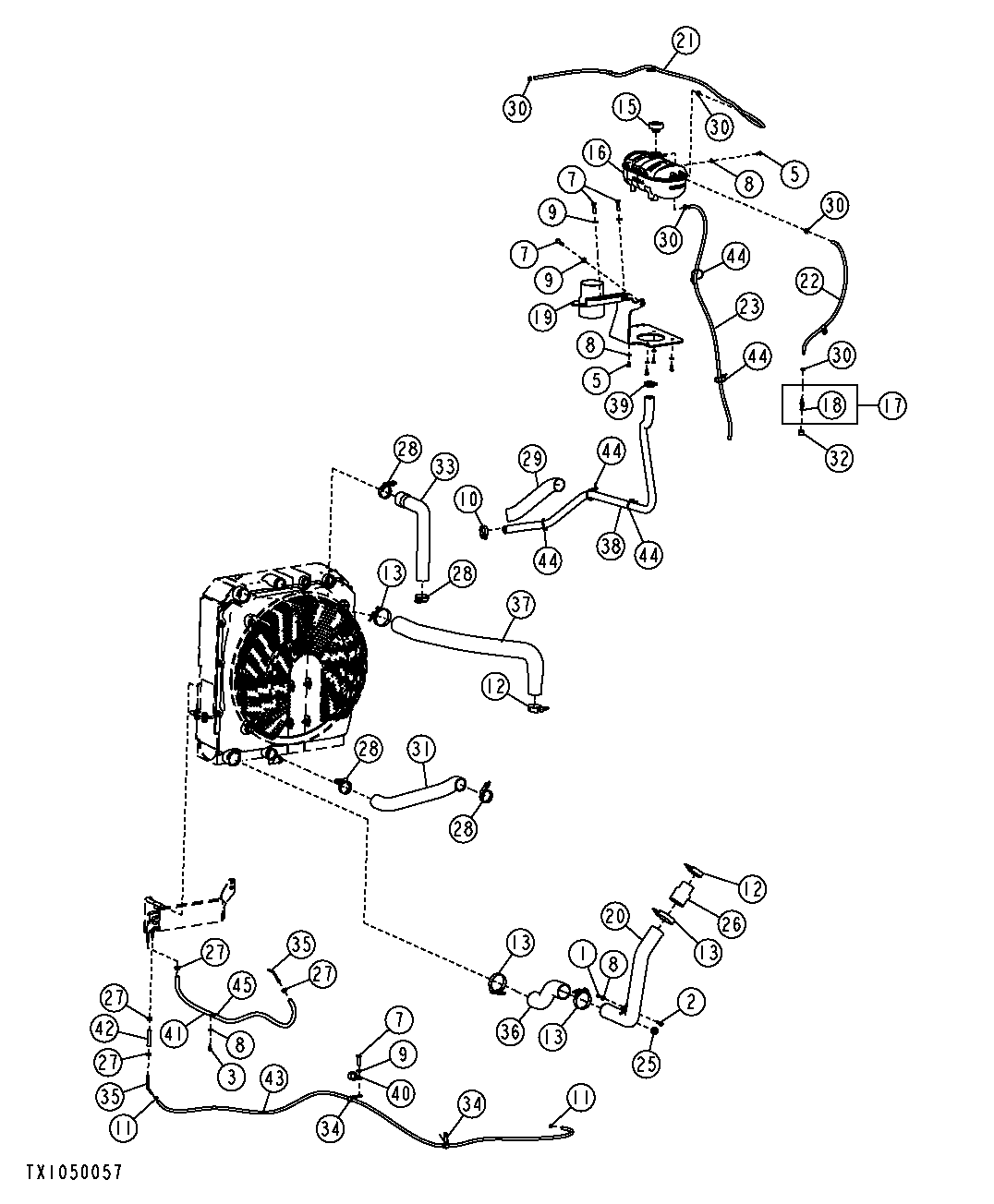 Cooling System Hoses and Fittings (Engine 6068HT067) (172185 - )