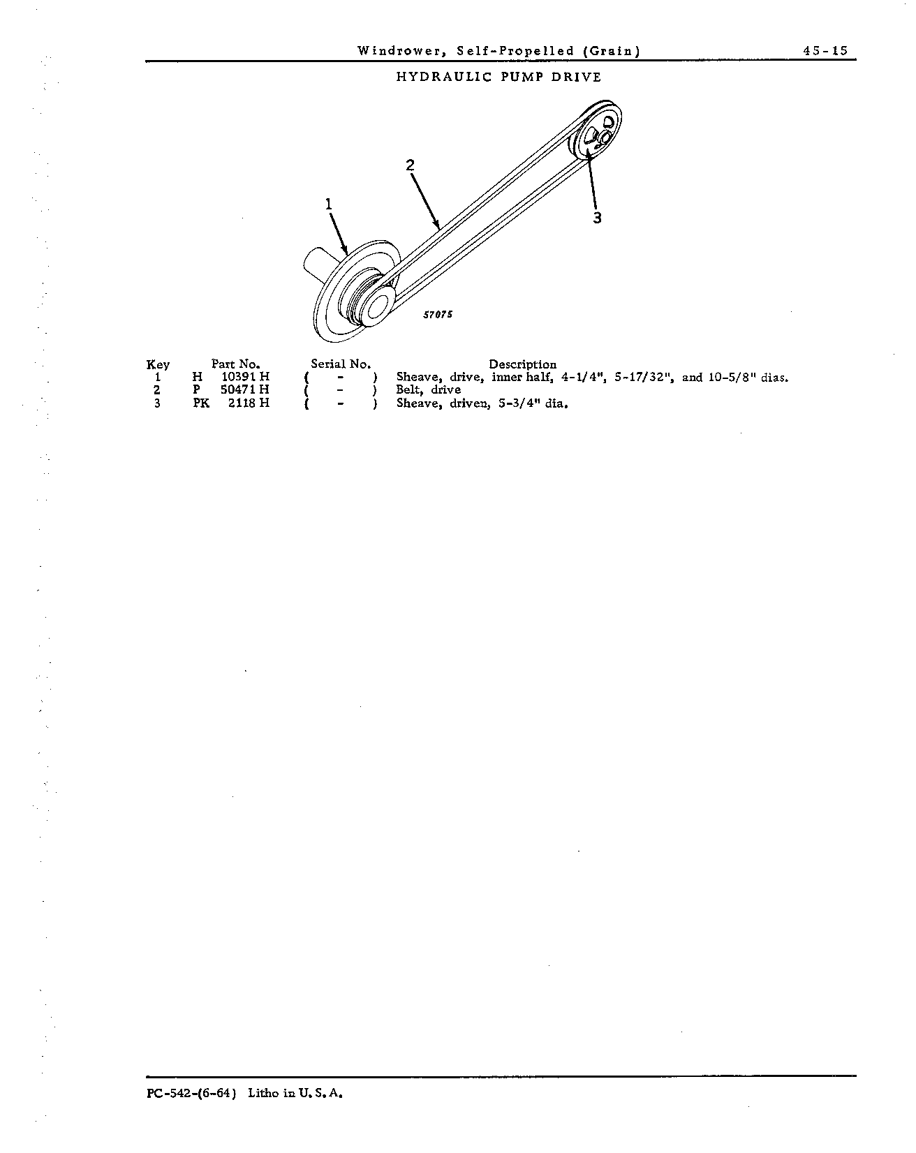 Drives for: Hydraulic Pump