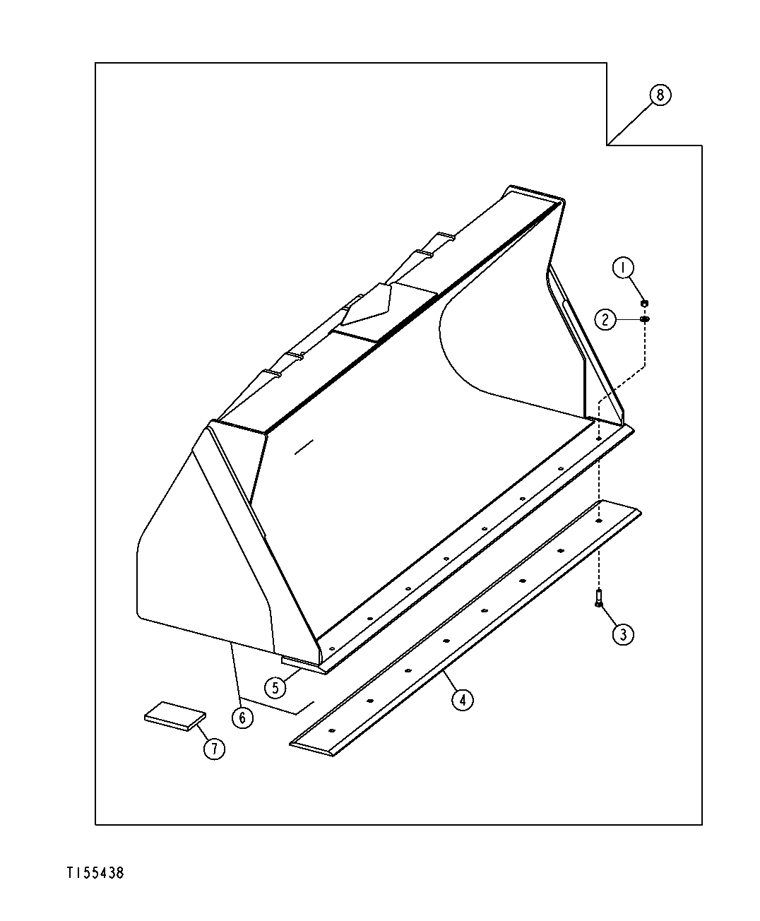Loader Bucket and Cutting Edge, 1.24 Cubic Meter, 1.43 Cubic Meter
