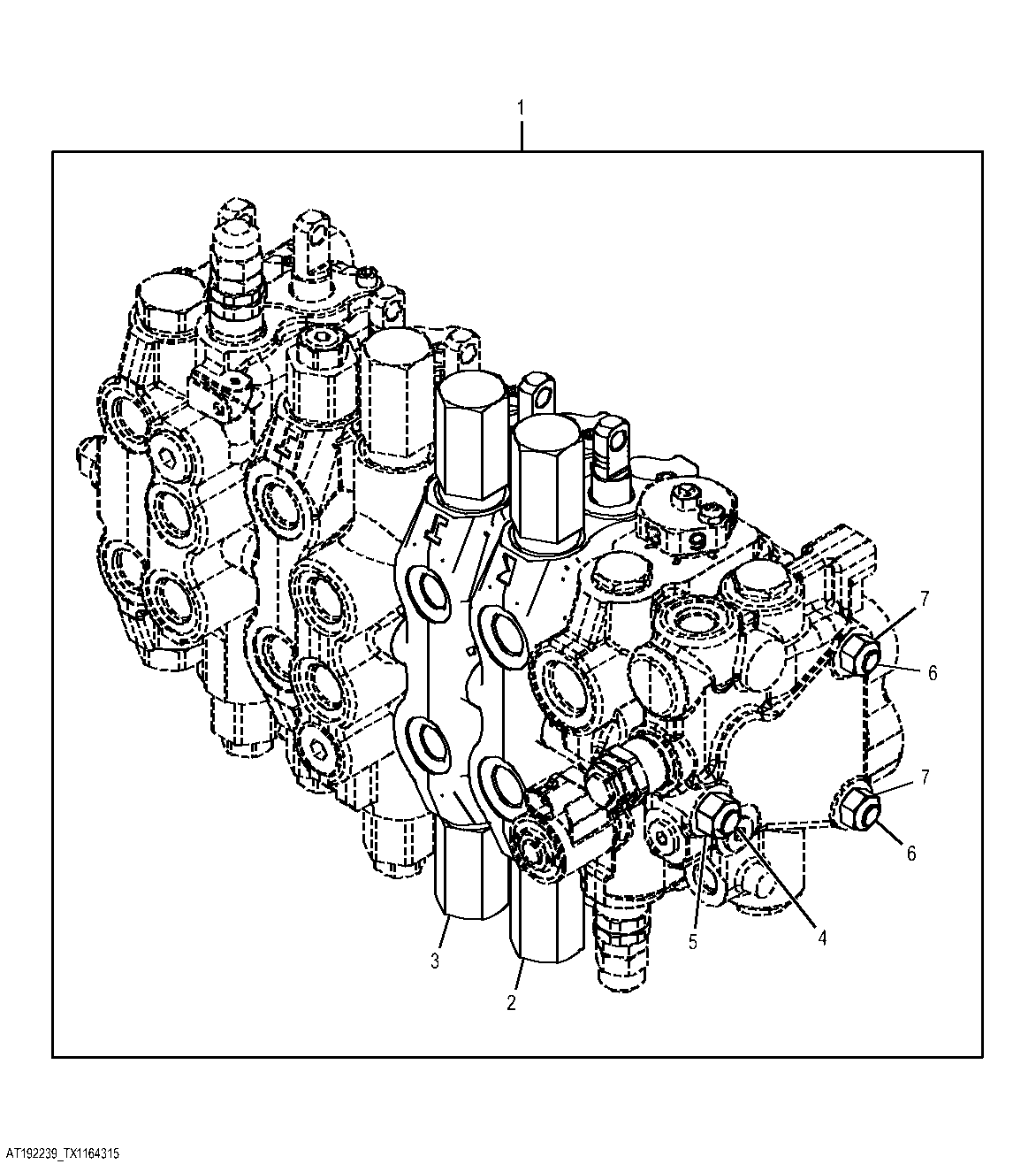 2-Way Auxiliary Control Valve, for Left Foot Pedal Manual Control without Circuit Relief