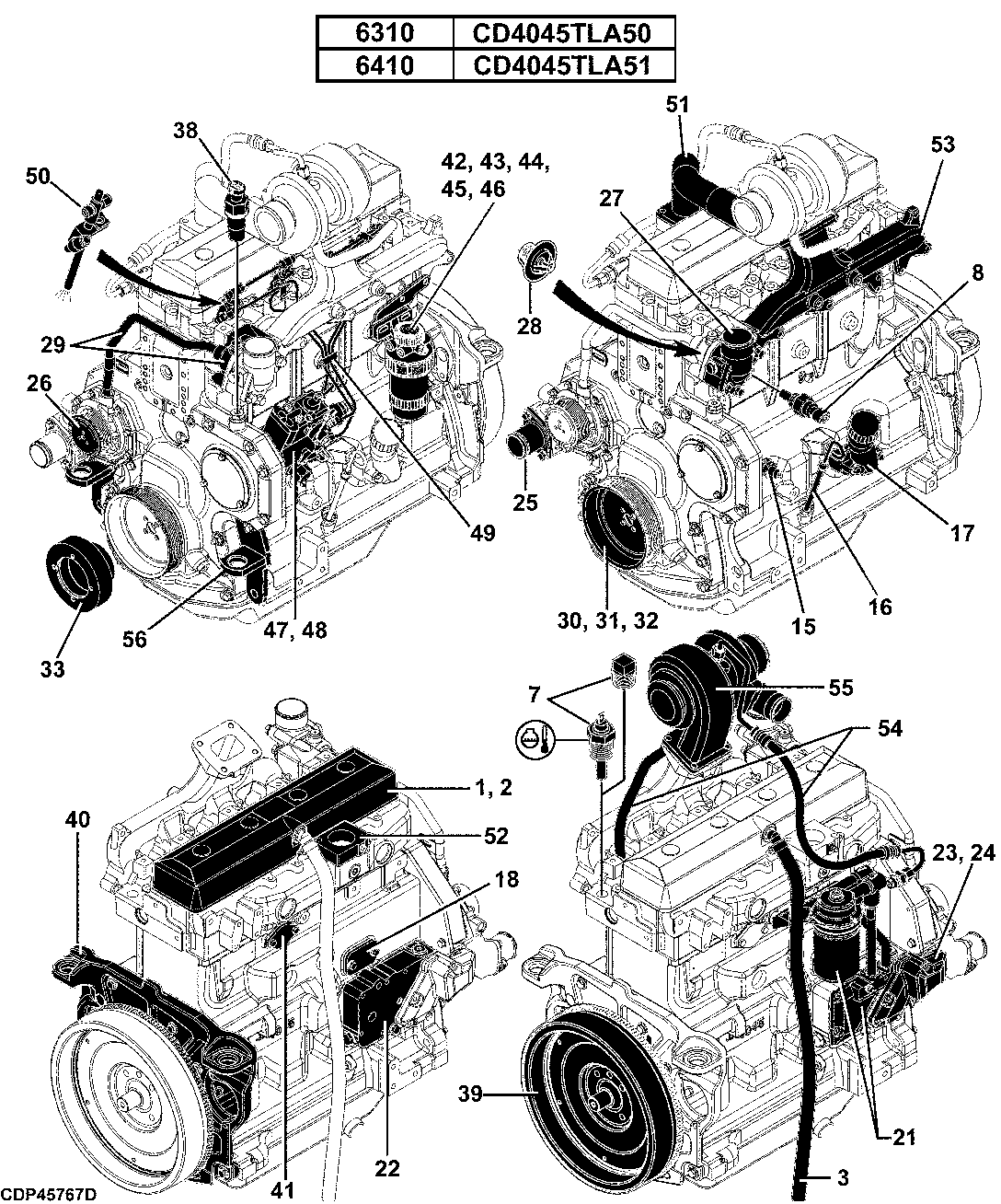 21 ENGINE, 6310 (4045TLA50), 6410 (4045TLA51), ( -799999)