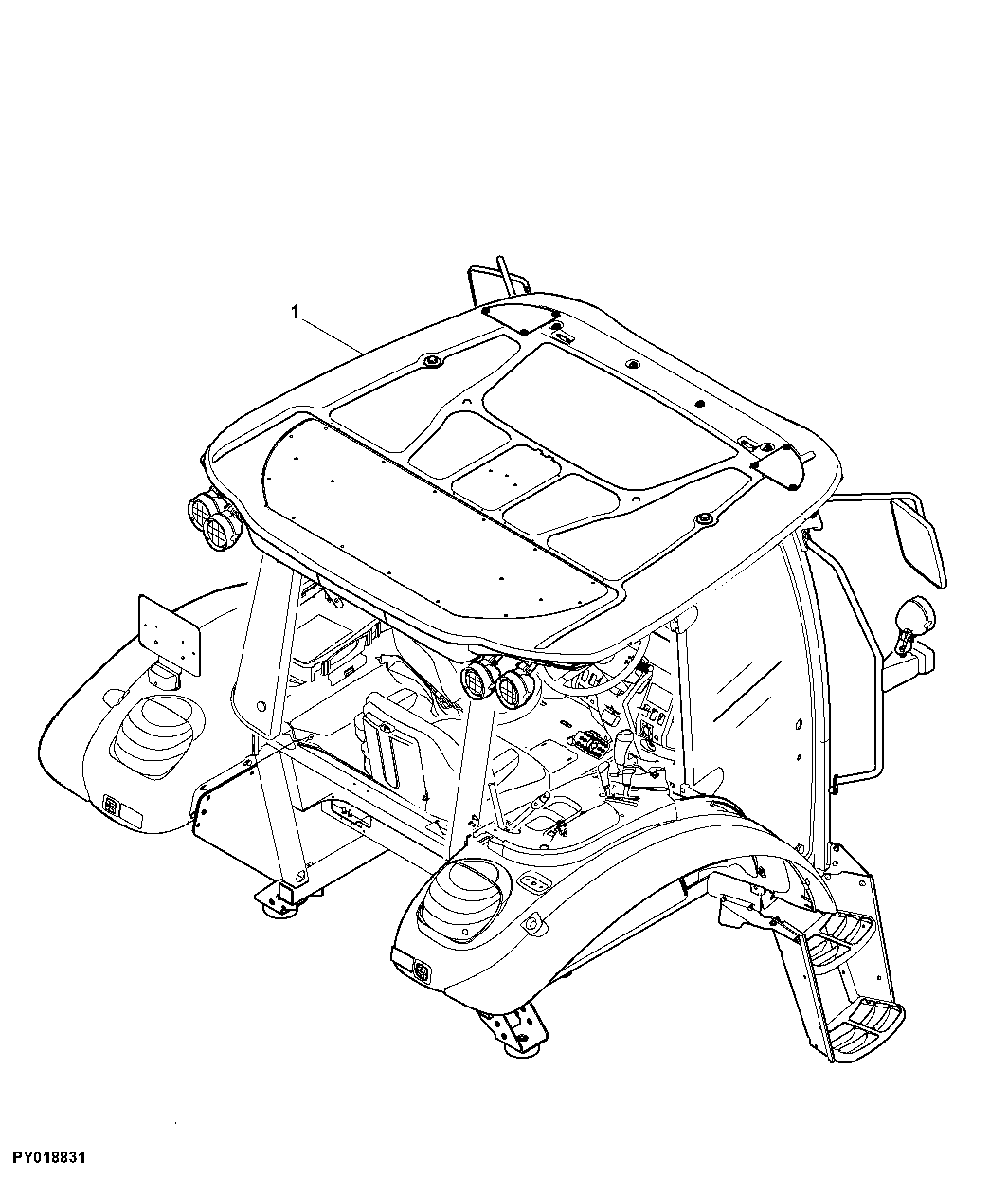 CAB FRAME FOR REPLACEMENT CAB LG102378 OR LG102379