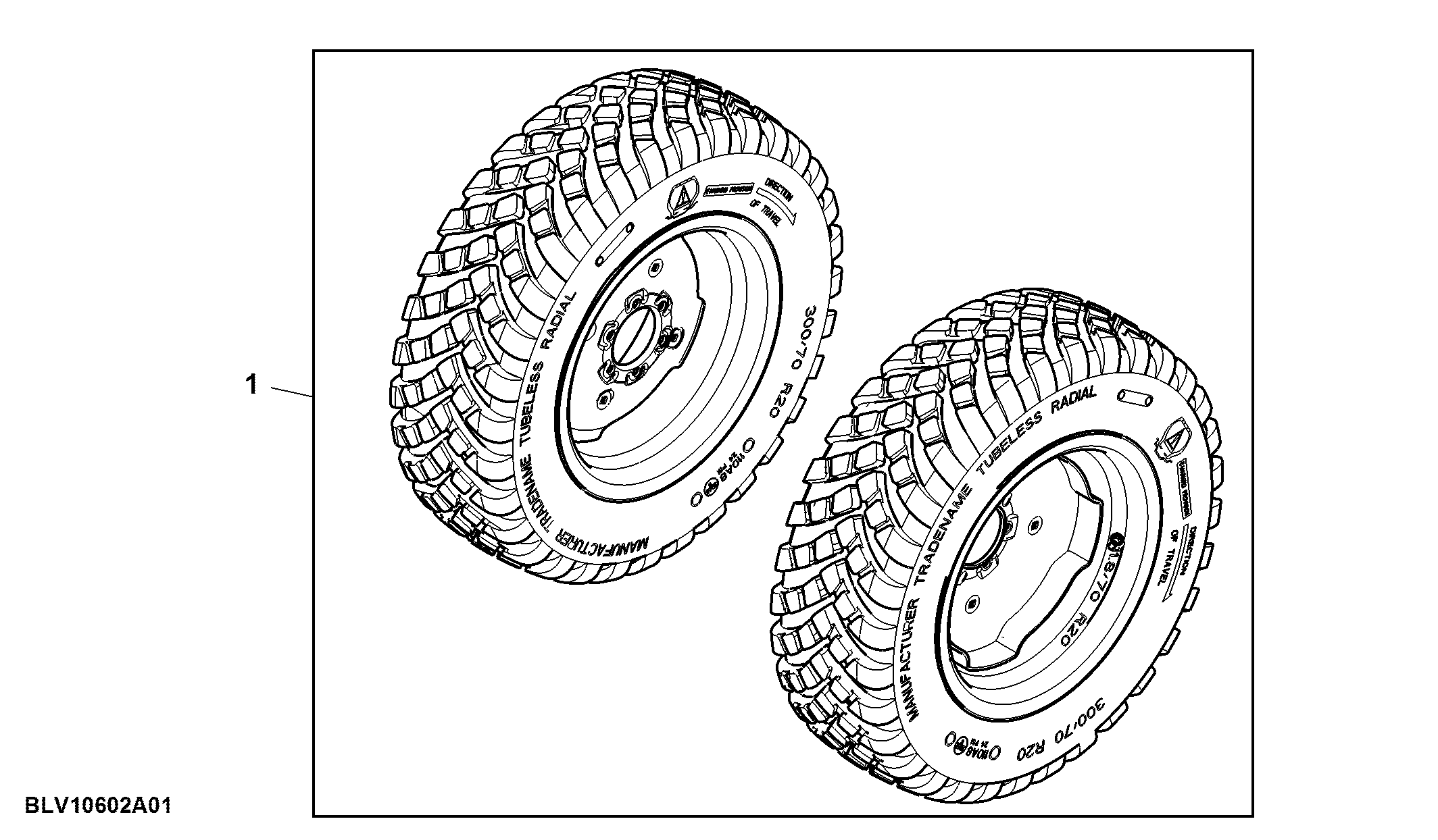 Attachment, Rear Wheels, 10X R20
