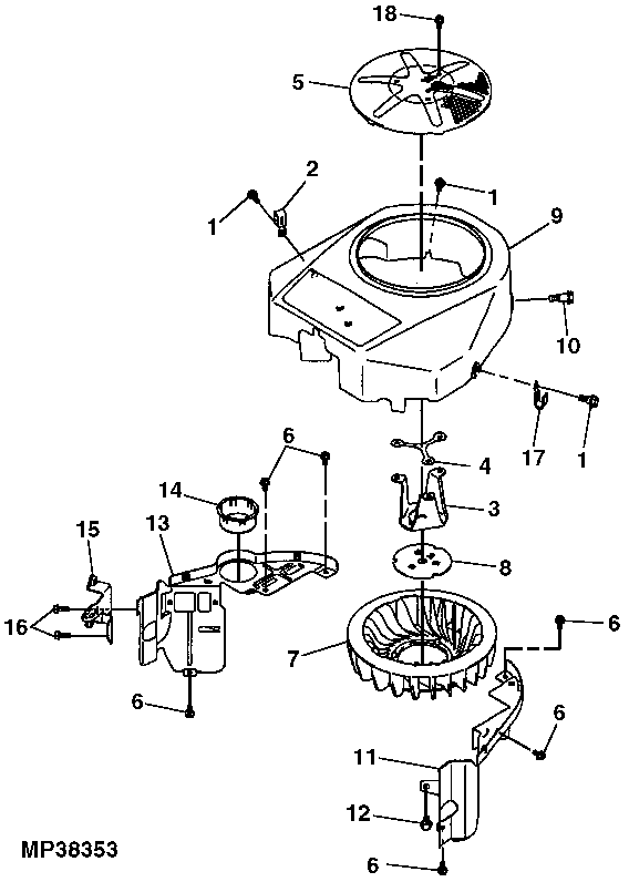 Flywheel Screen, Fan Housing and Engine Shrouds
