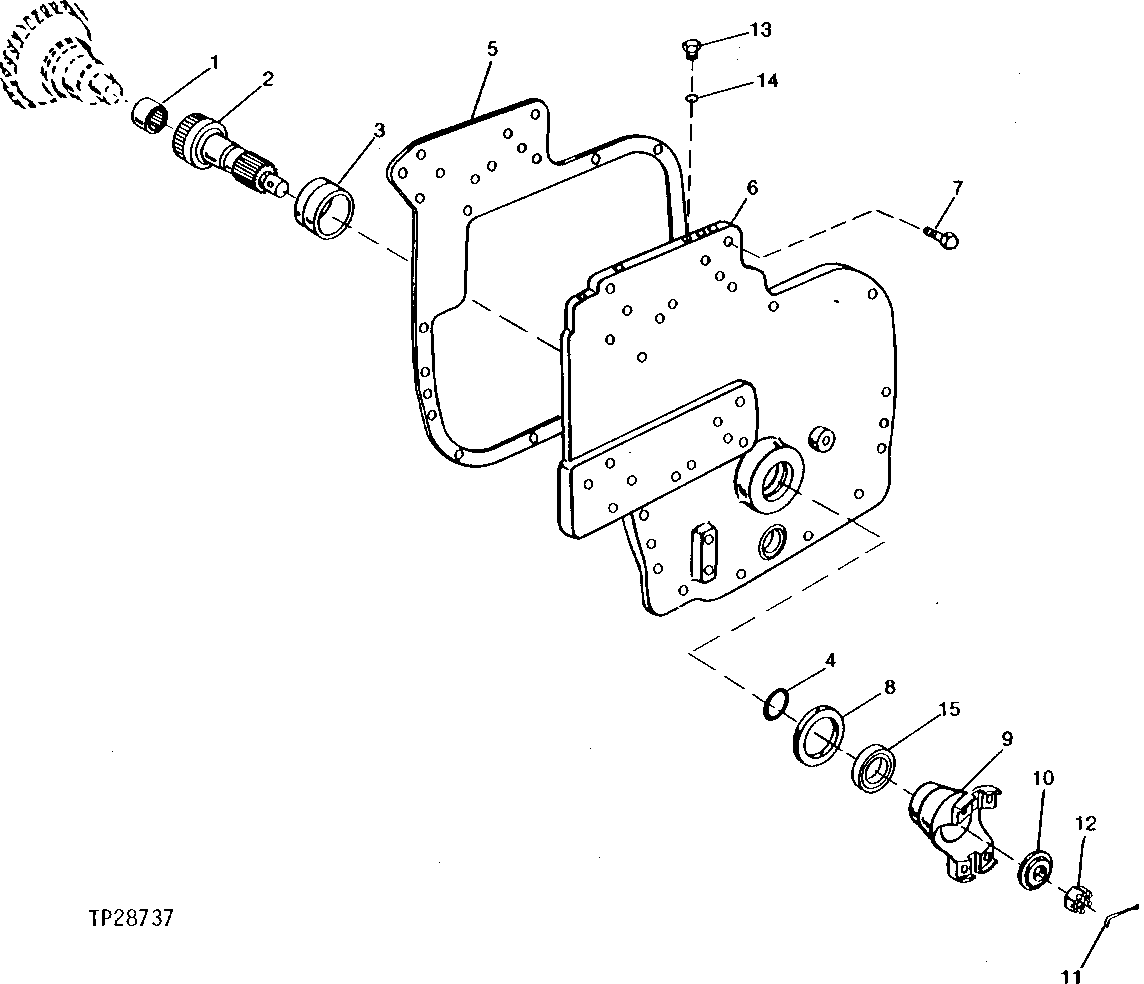 INPUT SHAFT AND CLUTCH COVER (MODEL 4000 WINCH)