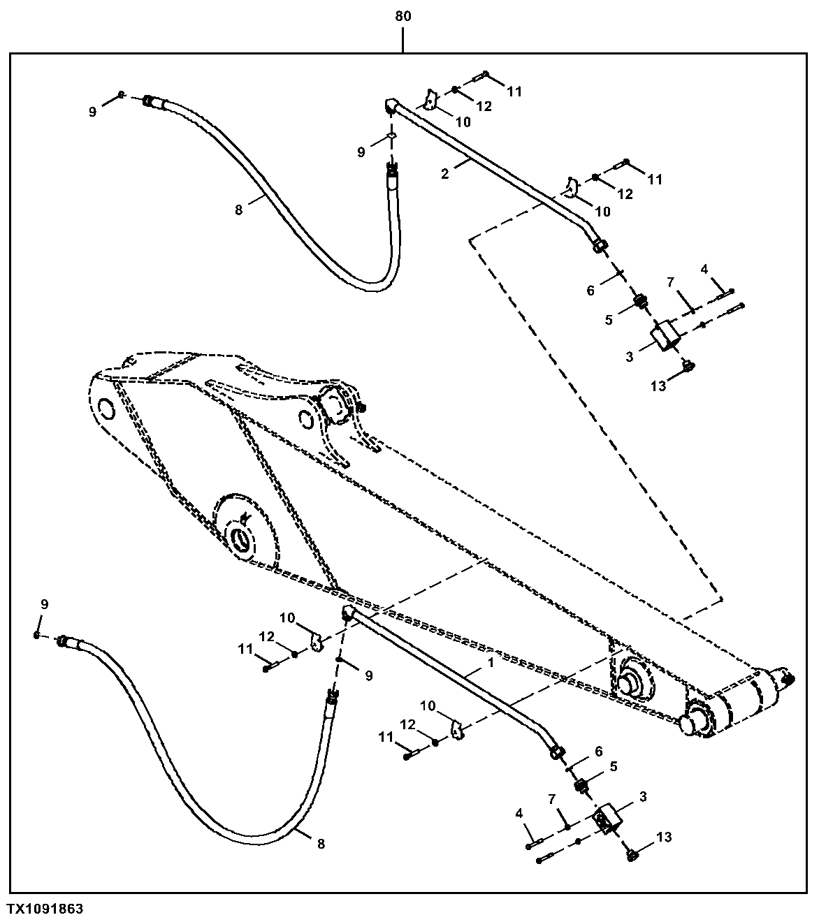 Arm High Flow Auxiliary Lines, 3.75 m (12.3 ft)