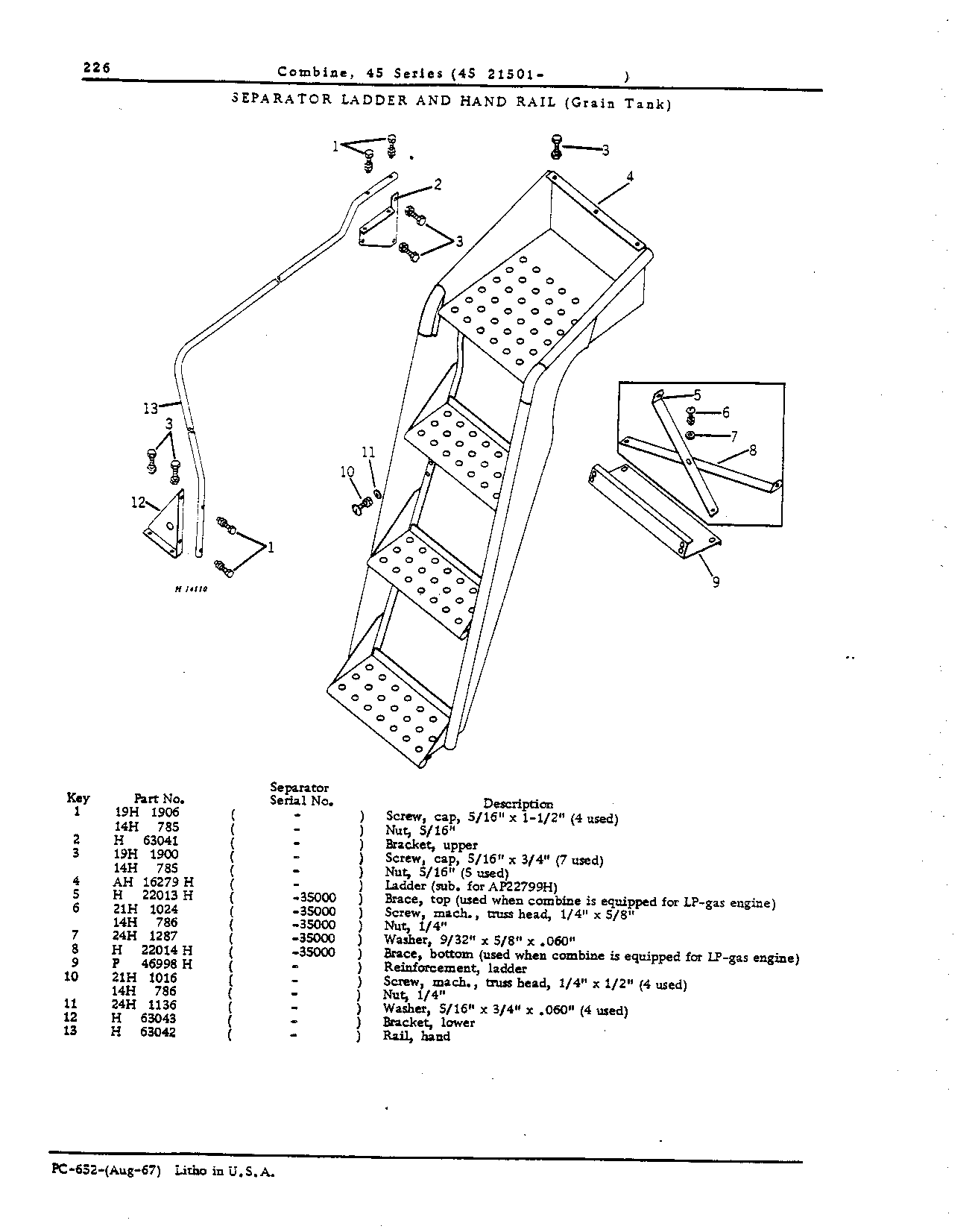 Seperator Front Sheets, Ladders, Inspection Doors, Braces, and Rear Hood (Continued)