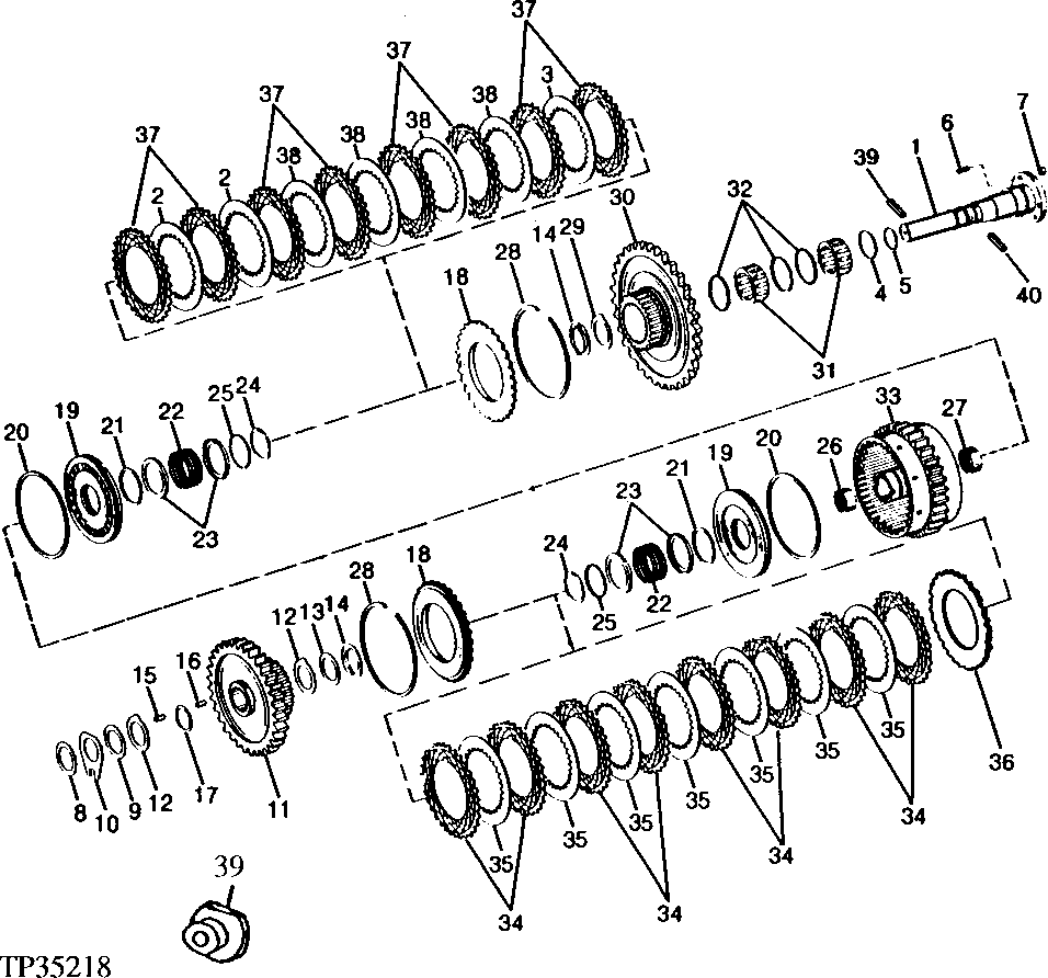 Clutch Assembly (Reverse and Second Gear Clutches) (624E)
