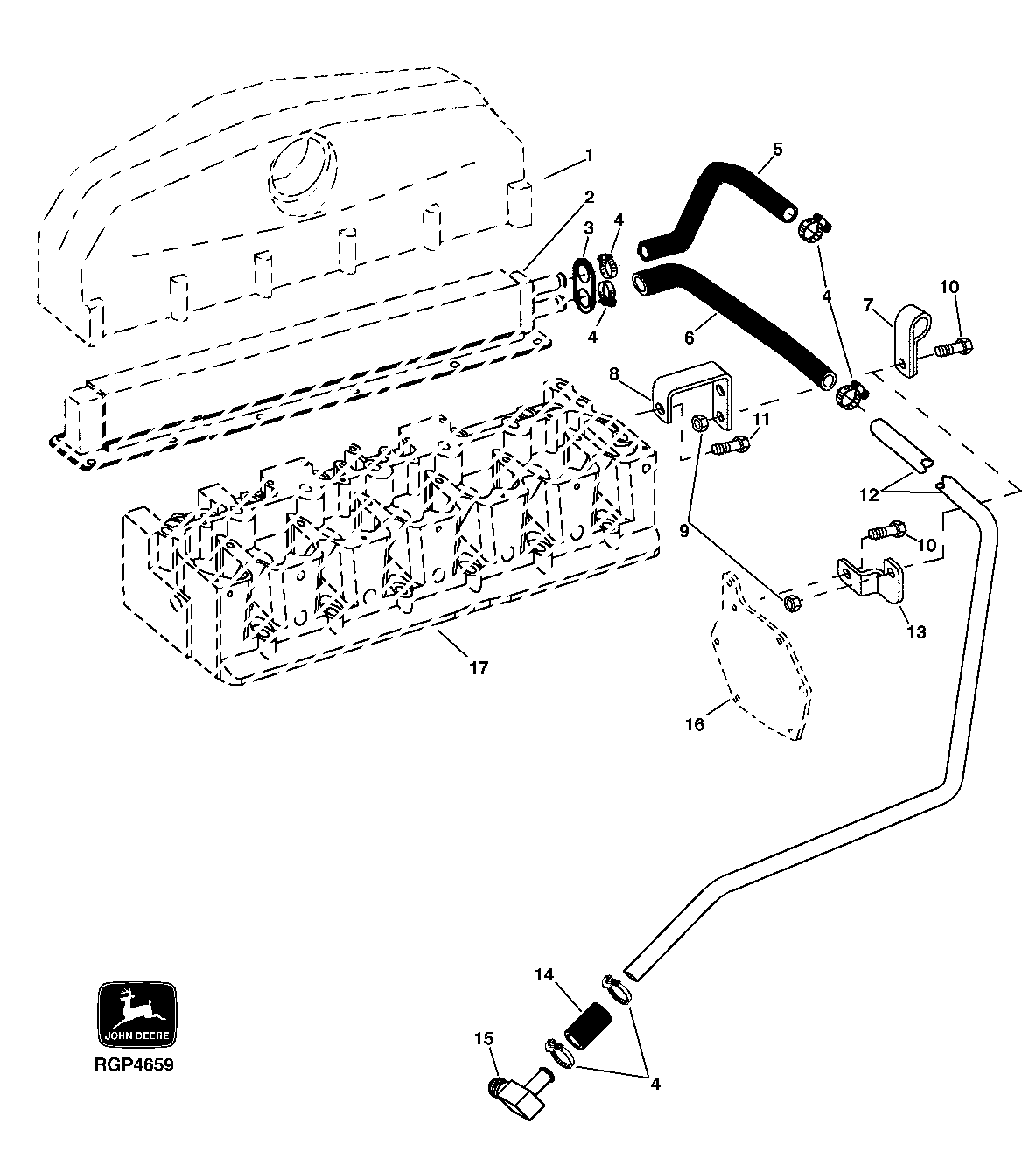 Aftercooler Inlet Hoses And Brackets (574872 - )