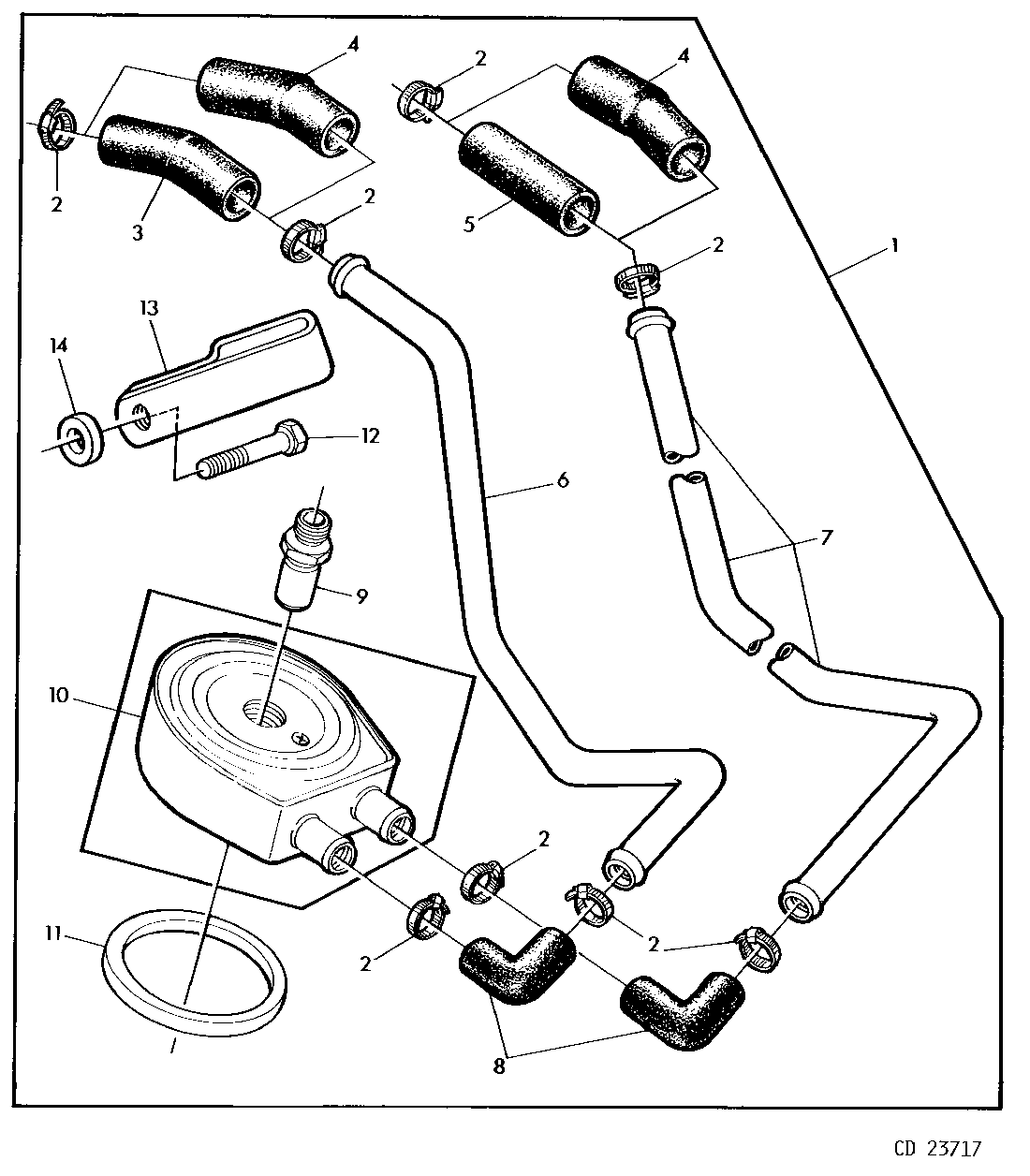 ENGINE OIL COOLER/6 PLATES/INCREASED COOLING CAPACITY
