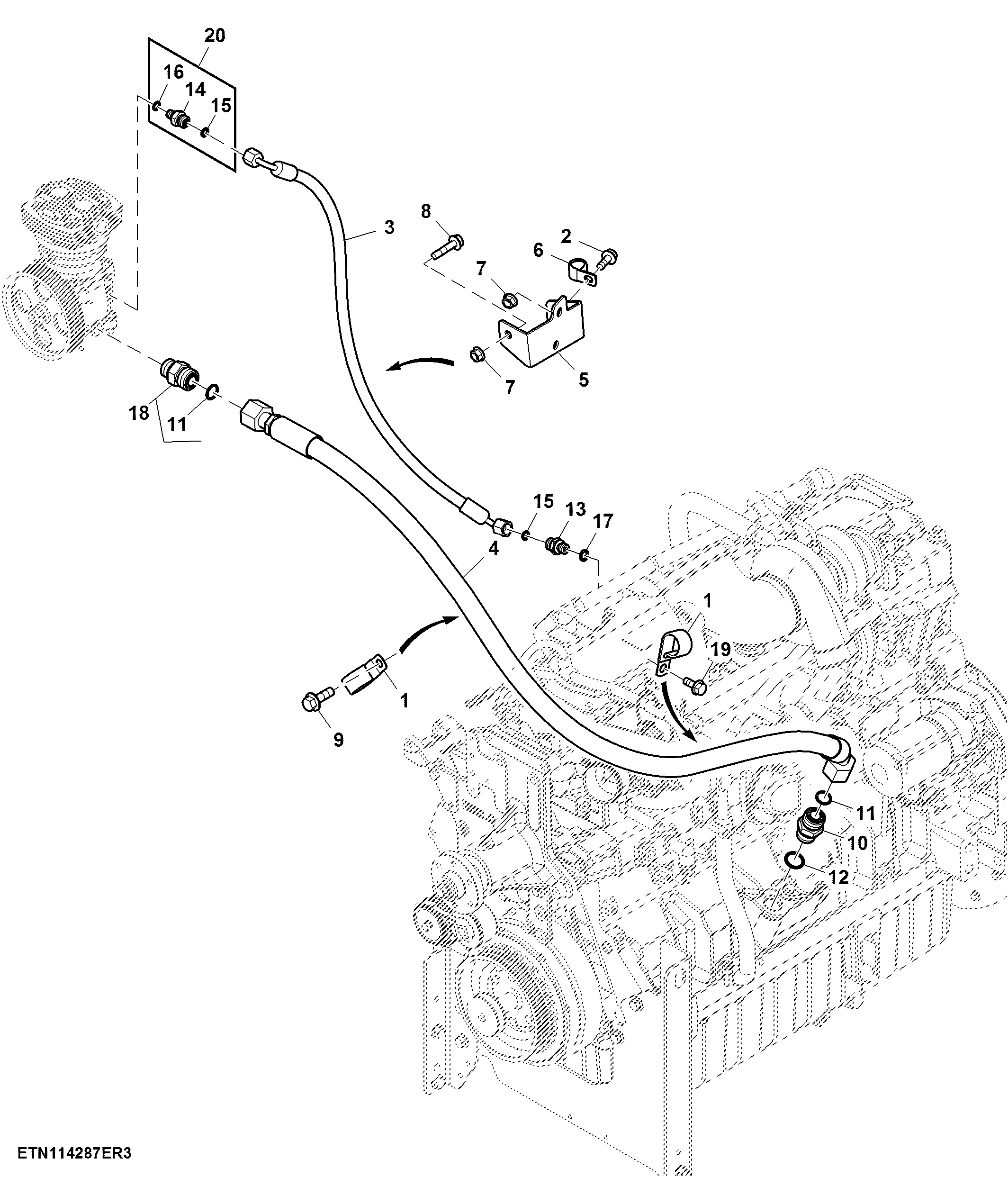 Air Compressor Lubrication Lines, Final Tier 4