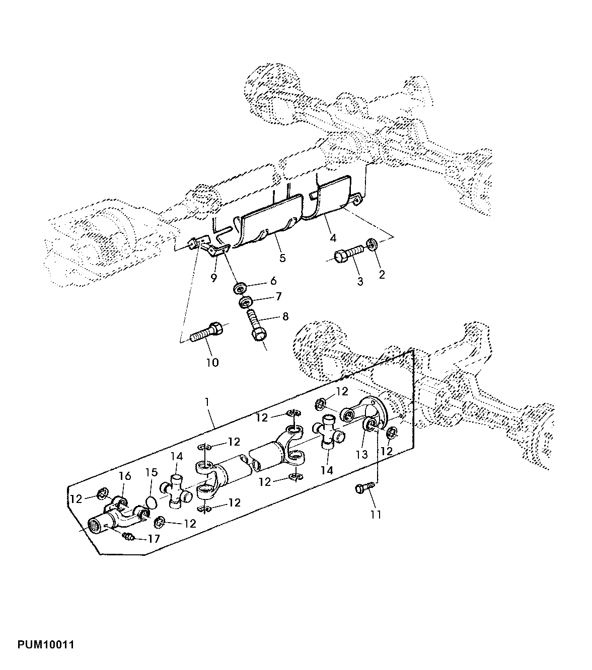 MFWD, Transmission Axle, APL350 (001008 - 001063)
