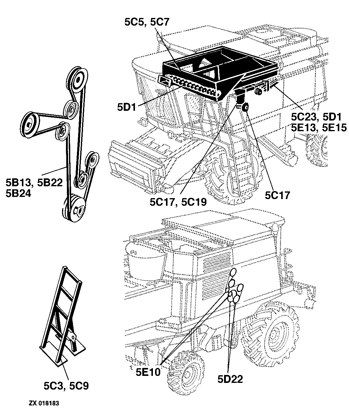 130 CLEAN GRAIN ELEVATOR, GRAIN TANK AND UNLOADING AUGER