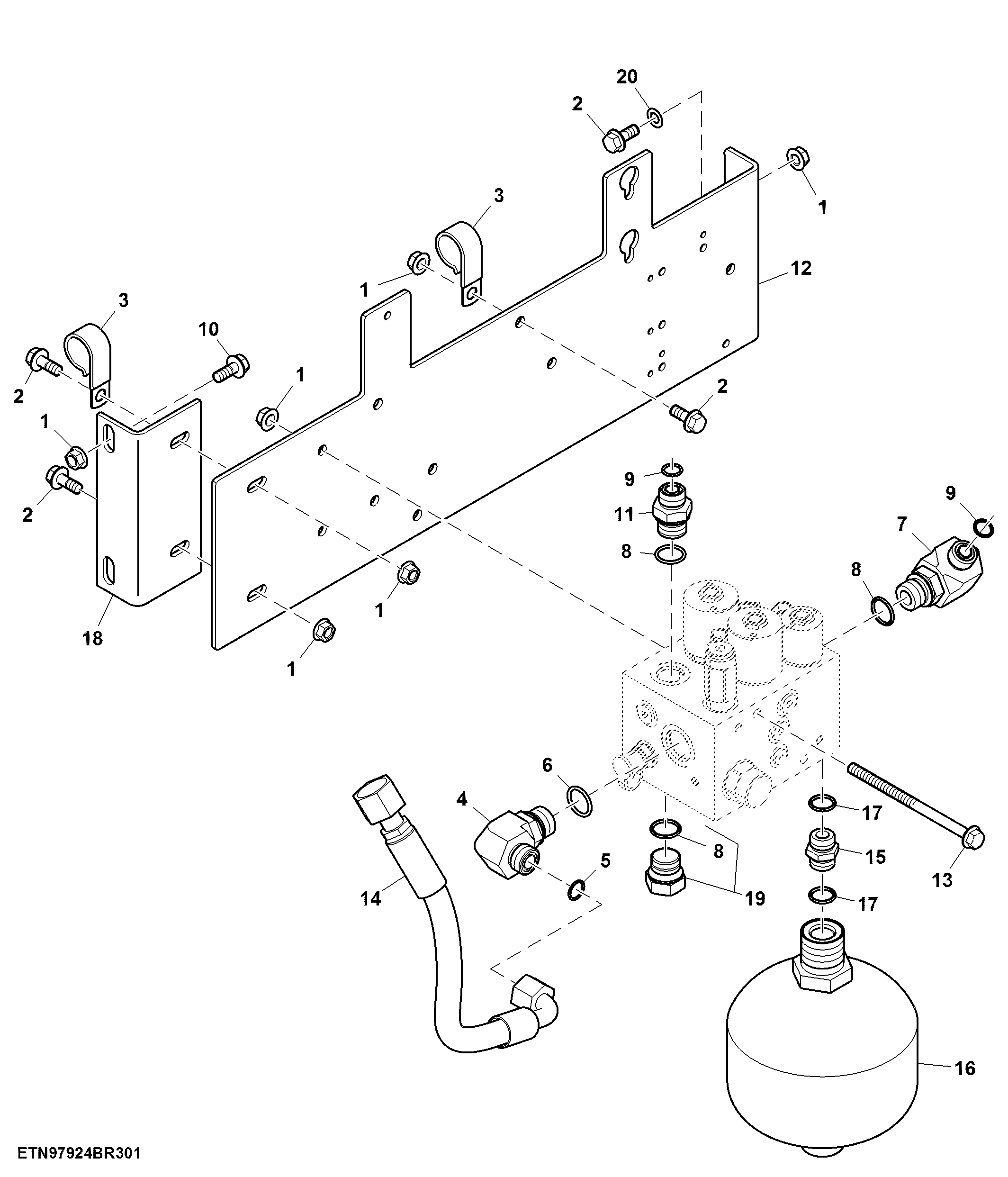 Header Lift Valve Assembly and Suction Hose