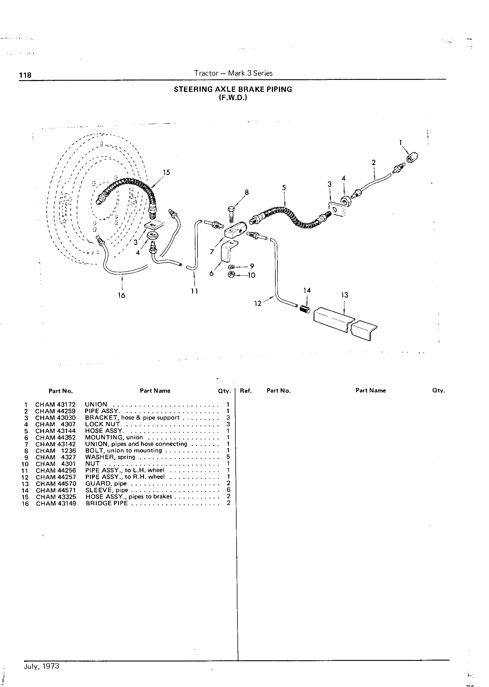 Brake Piping (steering axle brakes) (Continued)