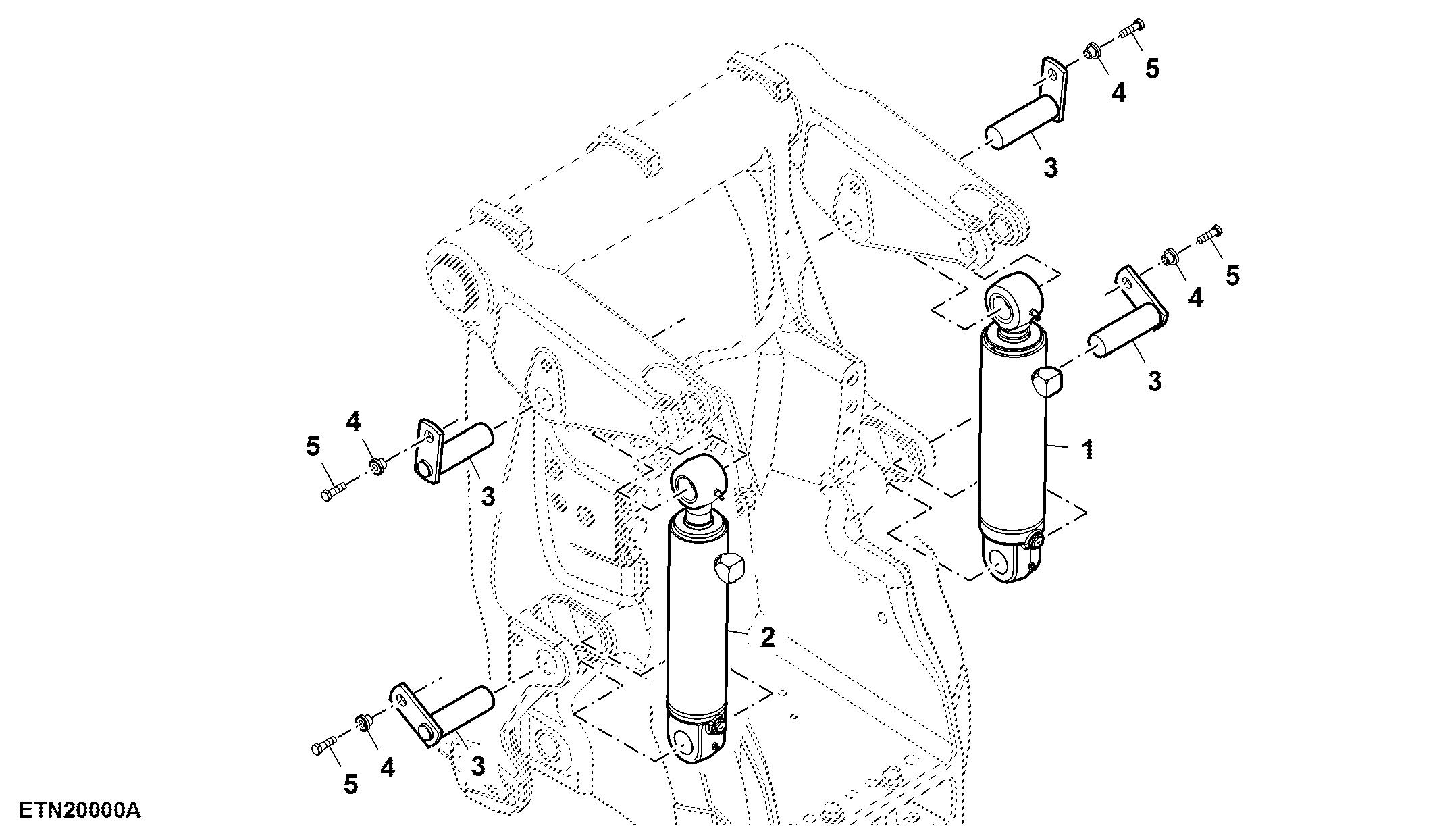 Hitch Lift Cylinder, 15000 lb, Double Reduction Axle