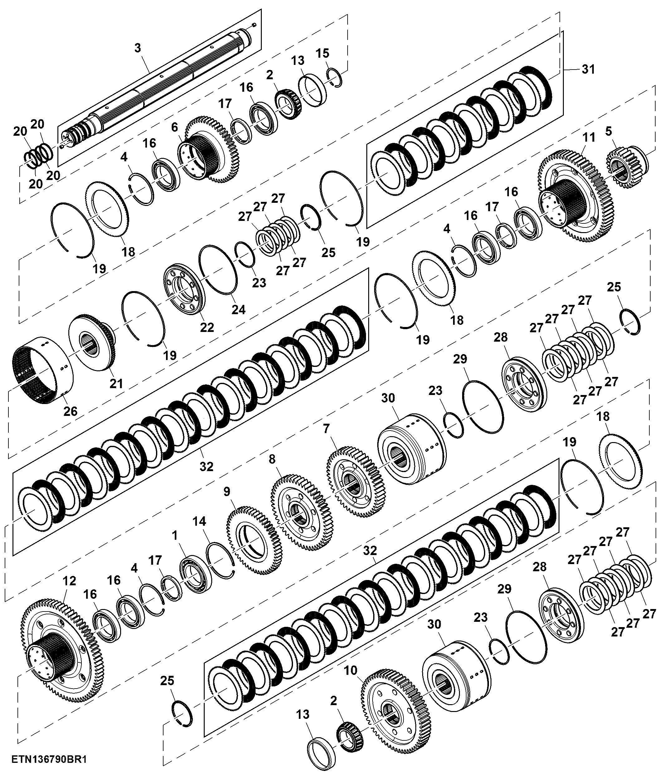 Countershaft, LH Assembly, e23™ ( - 100237)