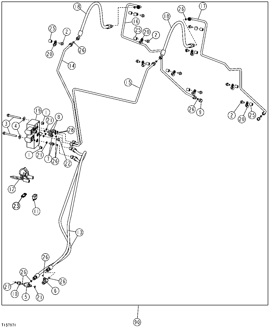 PIN DISCONNECT VALVE, WIRING HARNESS, AND HYDRAULIC PLUMBING(SN -590067)
