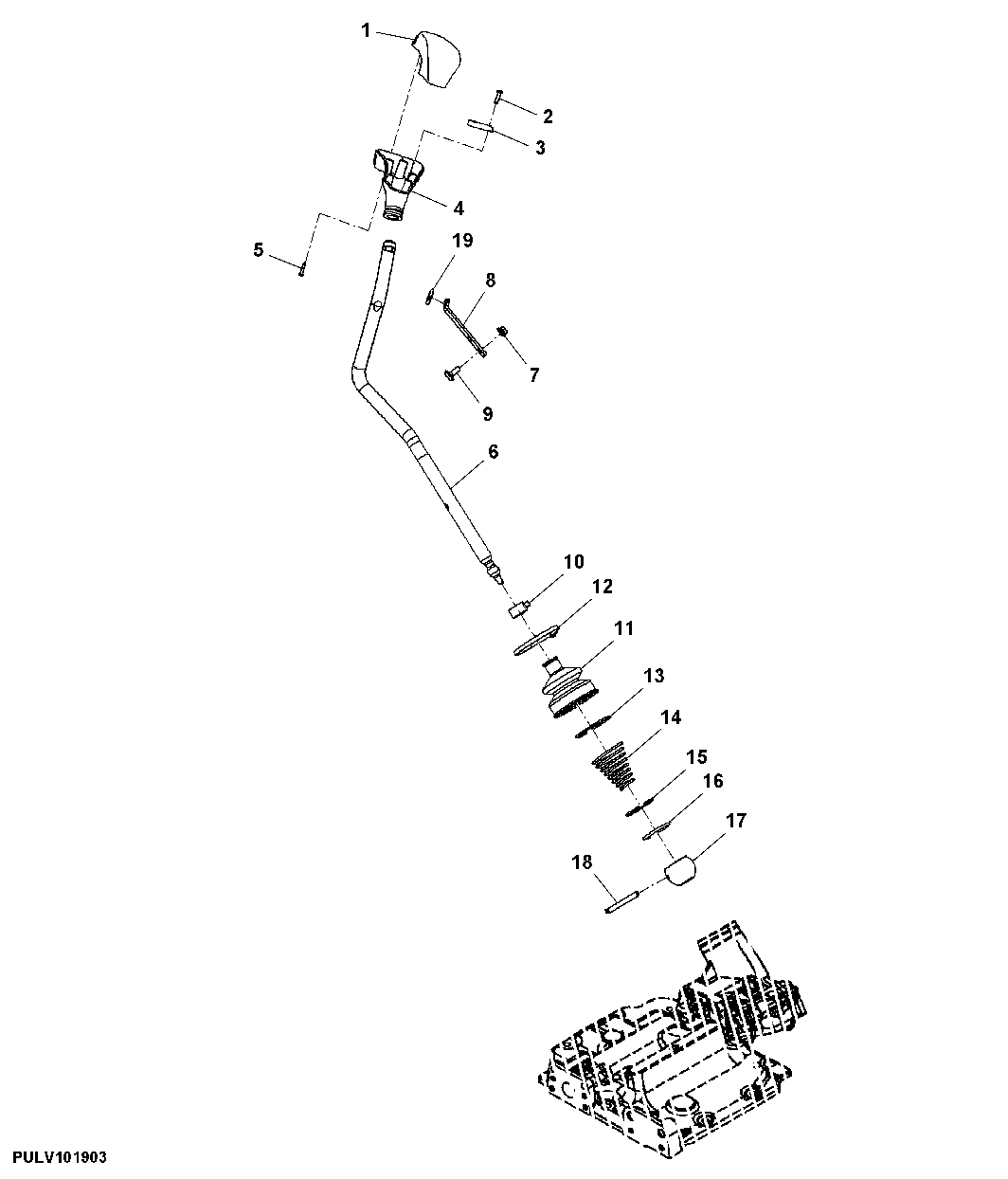 GEAR SHIFT LEVER (WITHOUT ELECTRO-HYDRAULIC HI/LO) (STRADDLE MOUNT)