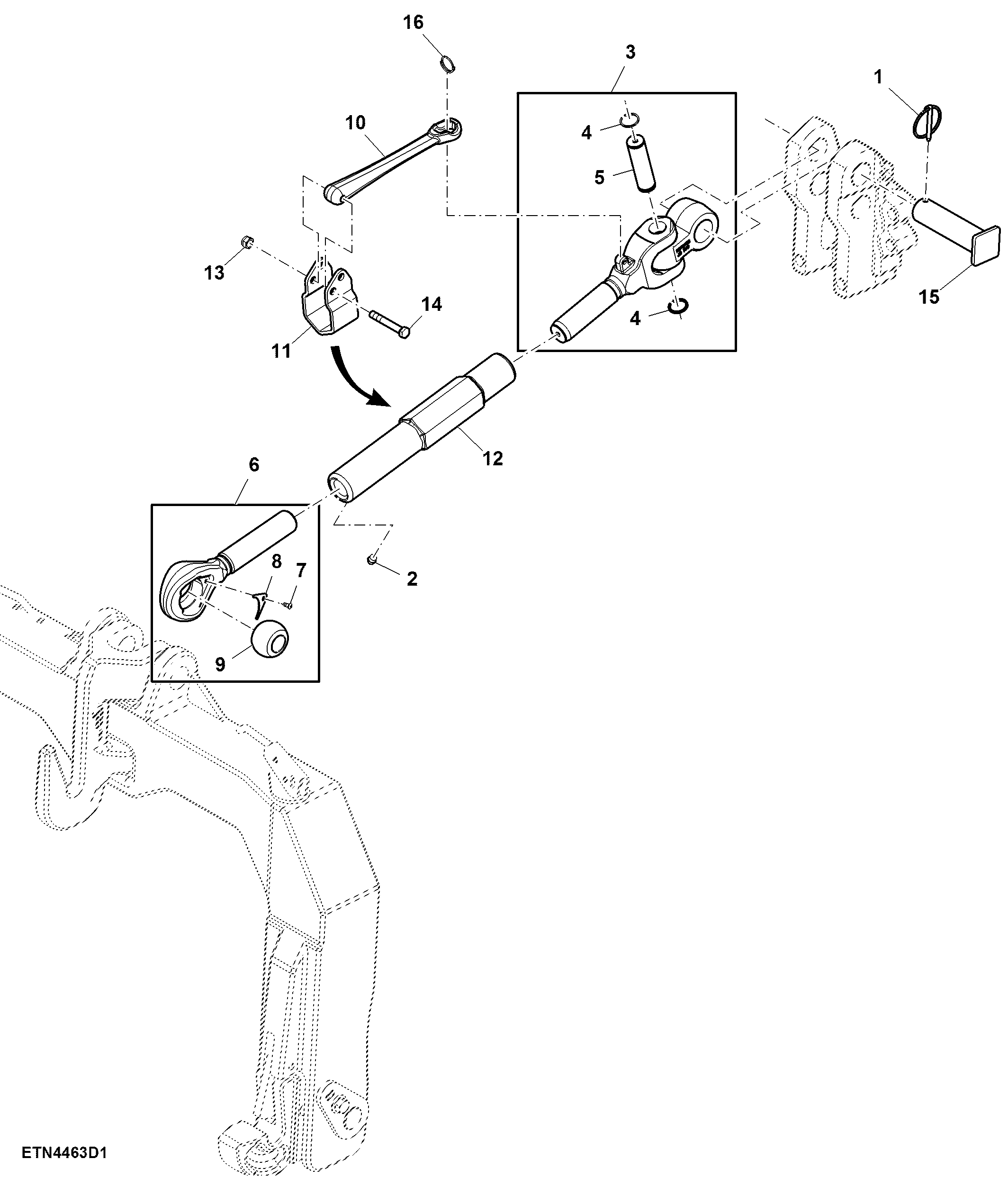 Center Link, Standard, Hitch W/ Hook Ends, Category 3/3N