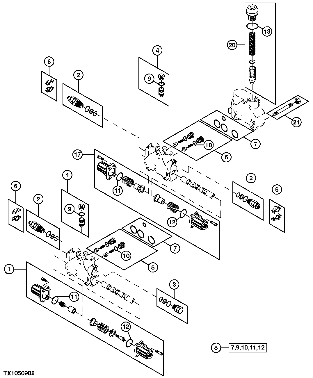 Hydraulic Control Valve Components (XXXXXX - )