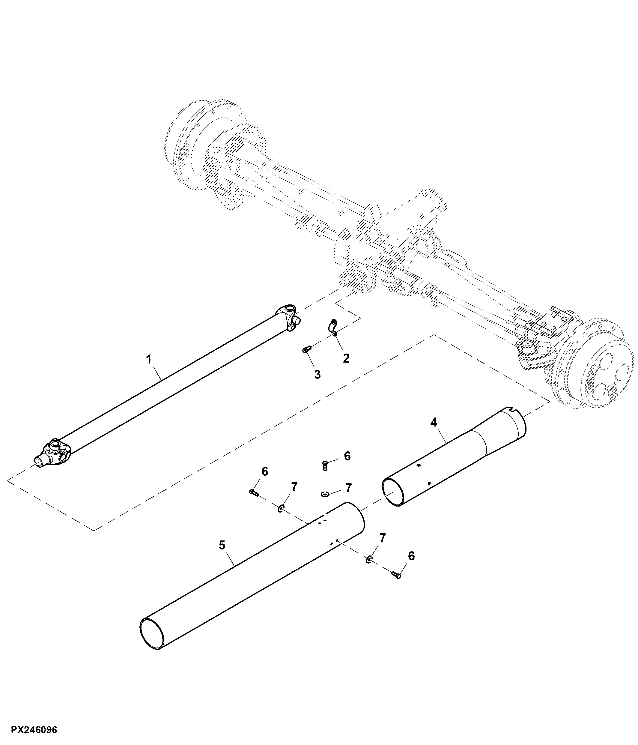 Universal Drive Shaft and Guard, Front Axle