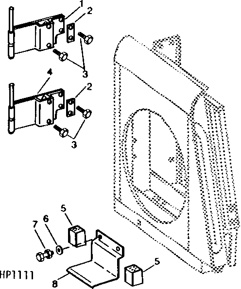 Rotary Screen Door Hinges and Support Bracket (Retro- Fit Cooling System) ( - 101300)