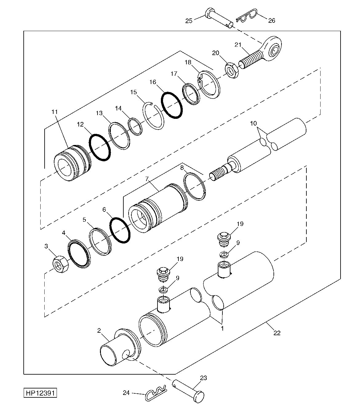 Unloading Auger Swing Cylinder And Mounting (695401 - )