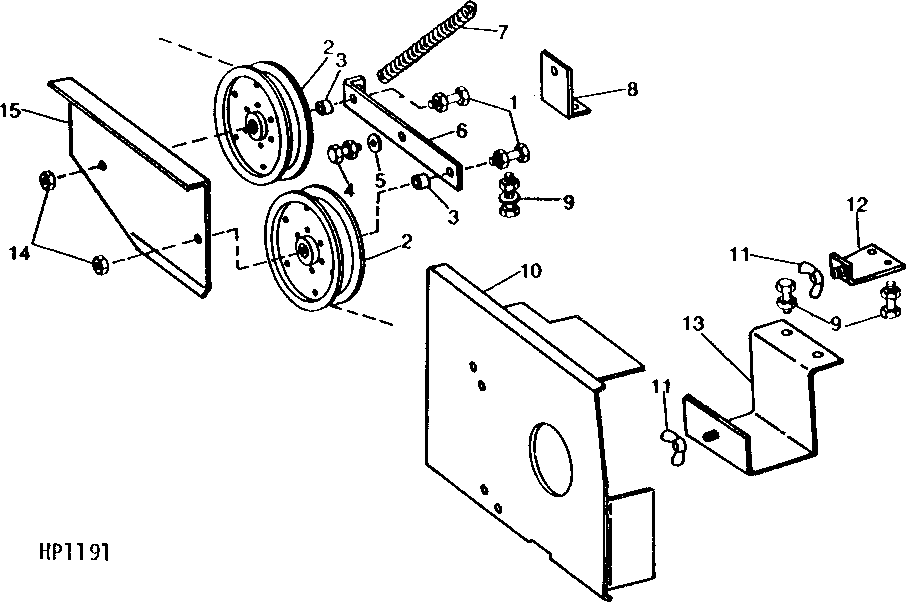 SHOE GRAIN SUPPLY AUGERS DRIVE TIGHTENER AND SHIELDS