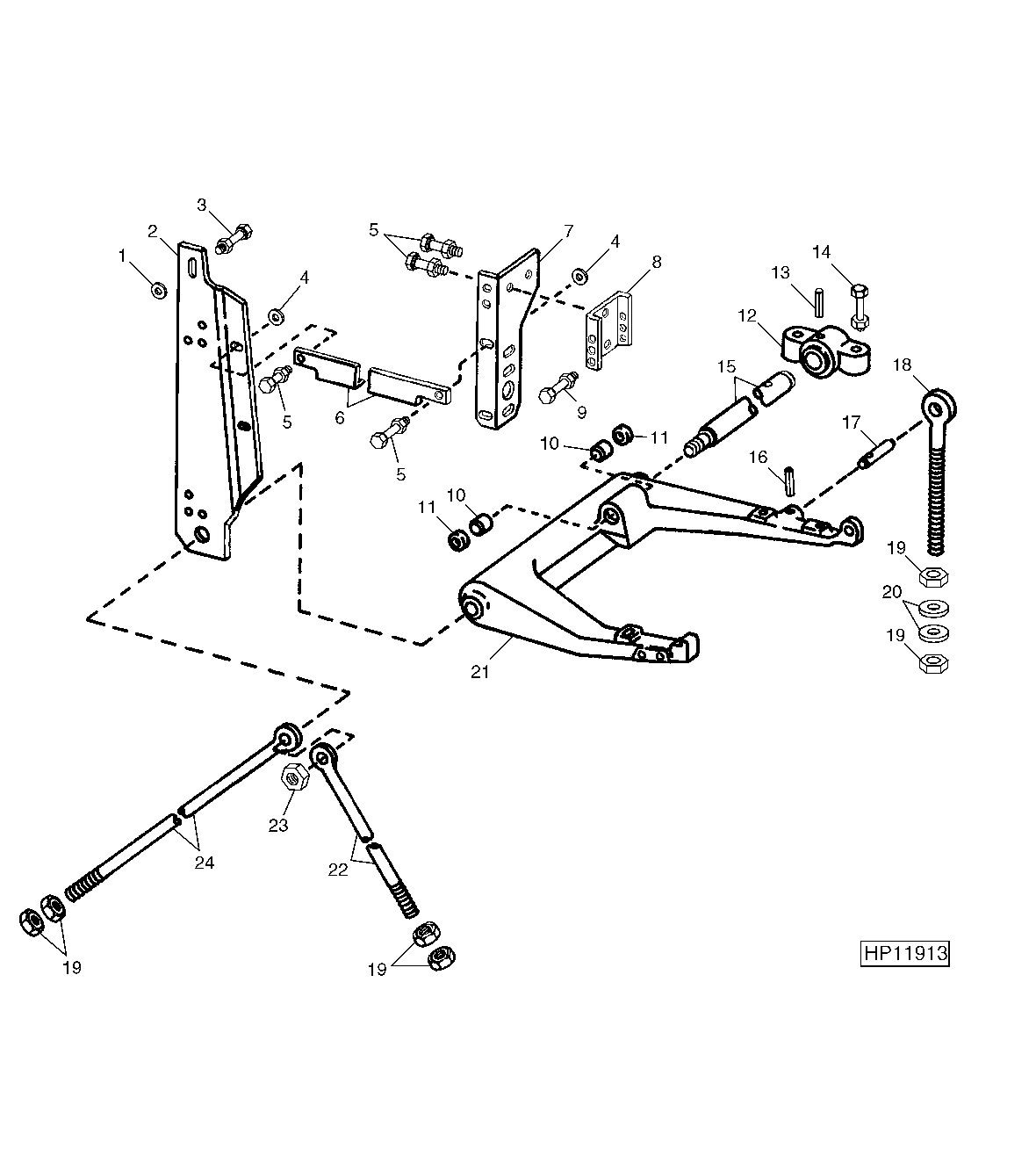 DUAL - RANGE CYLINDER INTERMEDIATE DRIVE SUPPORT BRACES (562901 - )