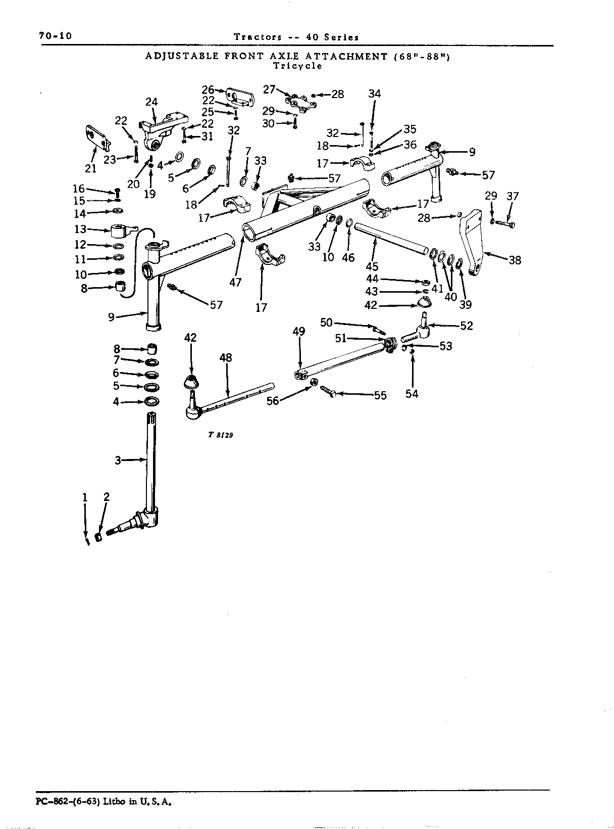 Adjustable front axle (T) (Continued)