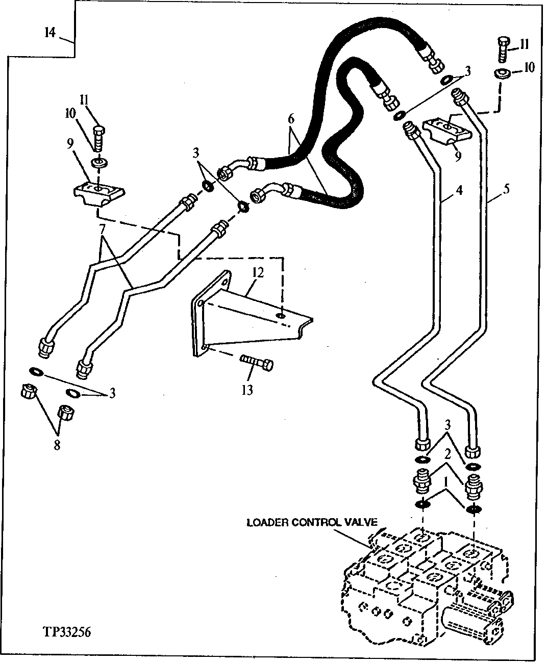 Third Function Auxiliary Hydraulic Lines (644E)