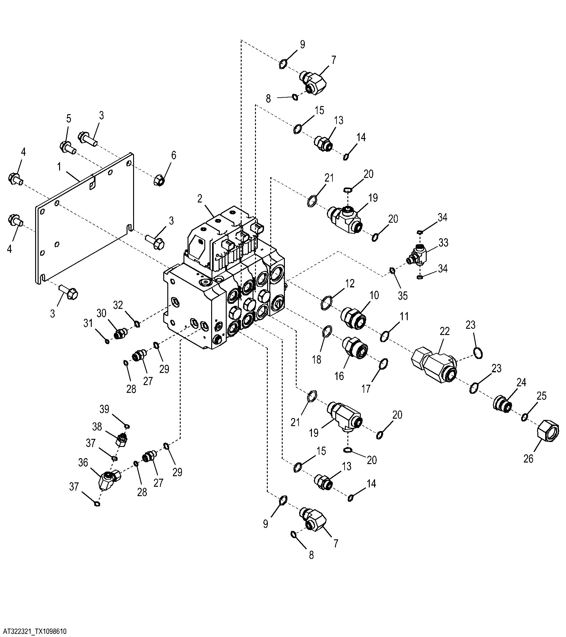 Electrohydraulic Control Valve (Power Angle Tilt) (3 Function)