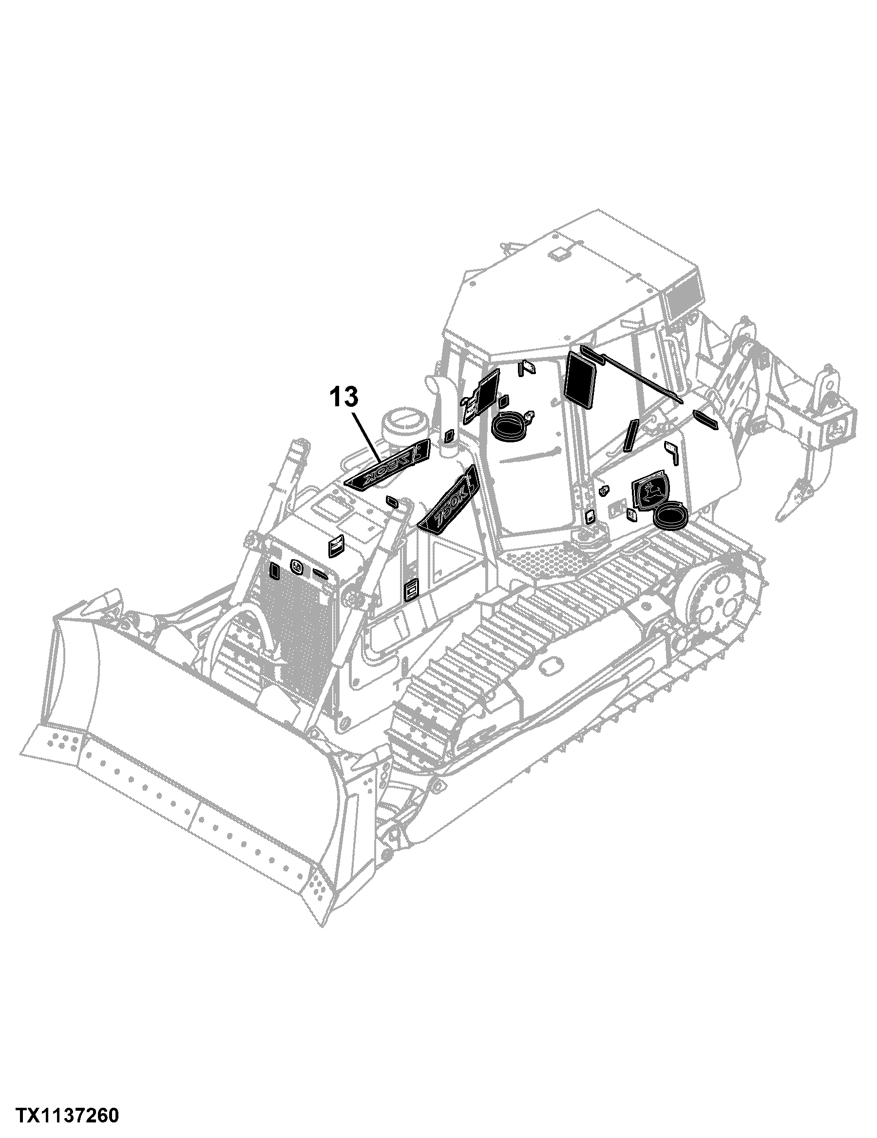 750K Crawler Dozer (PIN: 1T0750KX_ _E216966 - 270478) Engine 6068HT074