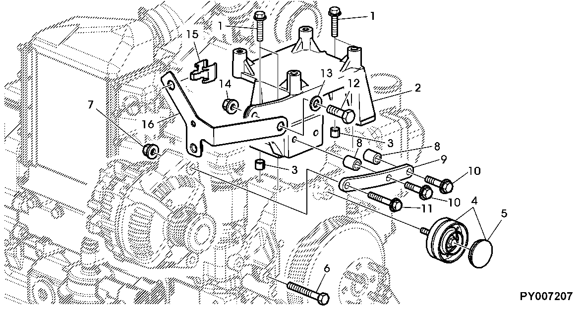 ALTERNATOR ATTACHING PARTS (WITH AIR CONDITIONING)