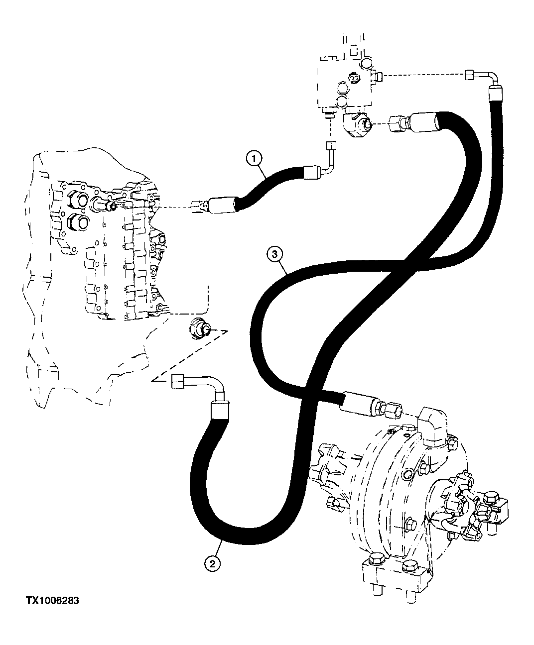 Park Brake Solenoid Valve Hydraulic Lines
