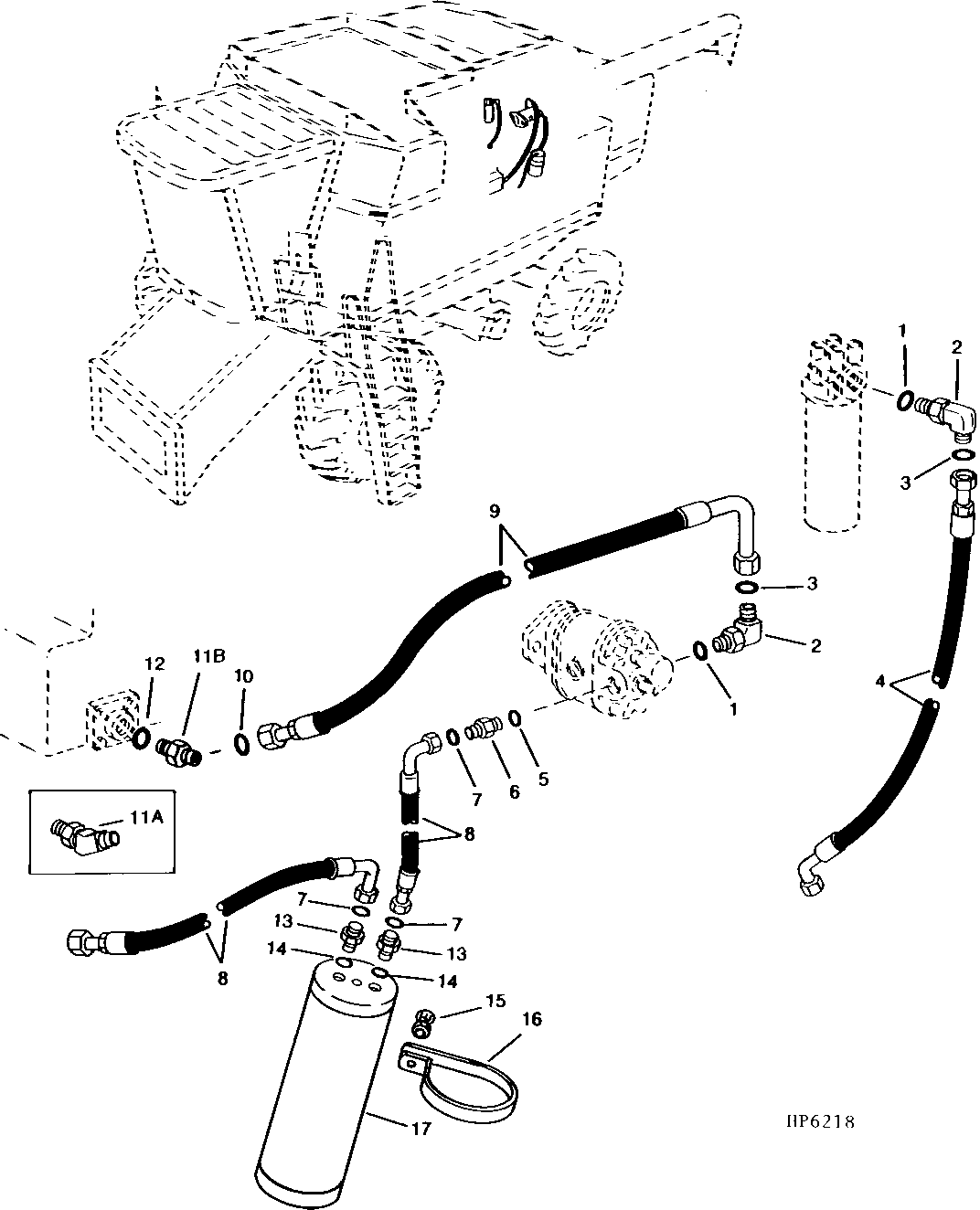Hydraulic Steering Hoses, Upper And Attenuator